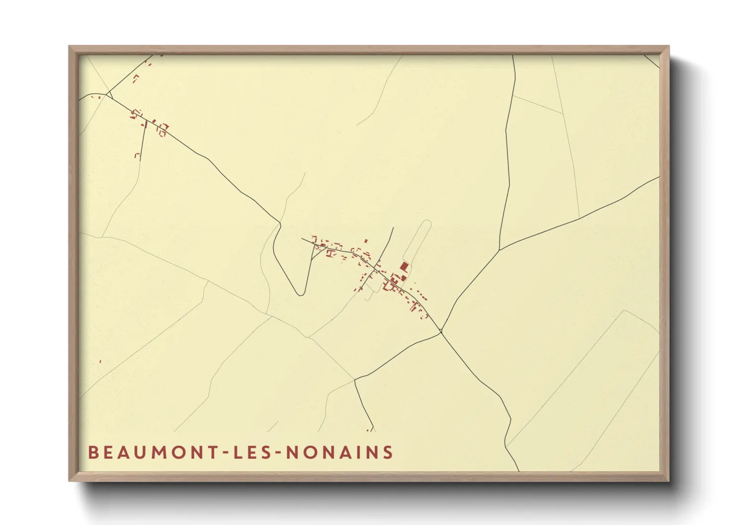 Une affiche de carte sur Beaumont-les-Nonains