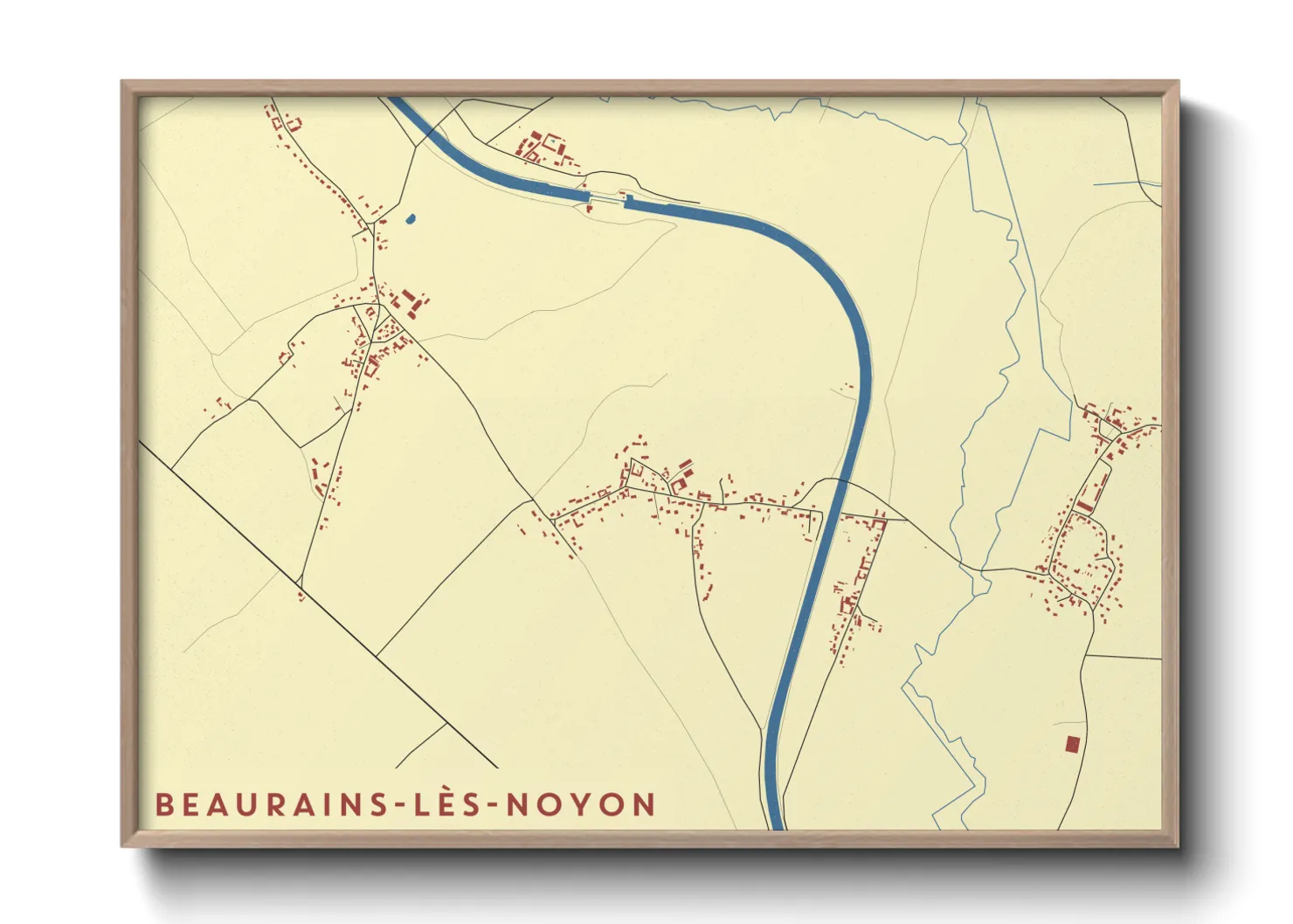 Une affiche de carte sur Beaurains-lès-Noyon