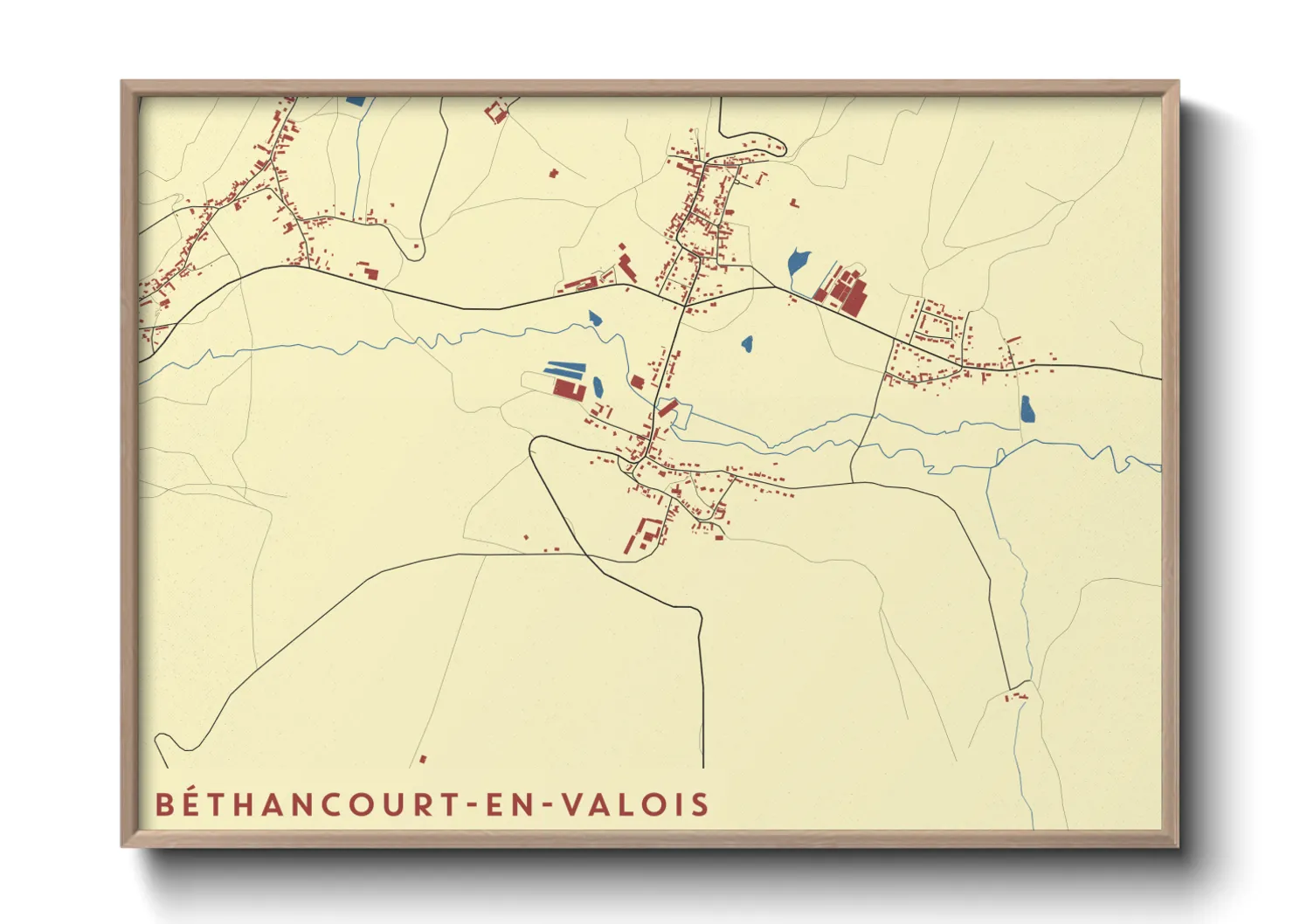 Une affiche de carte sur Béthancourt-en-Valois