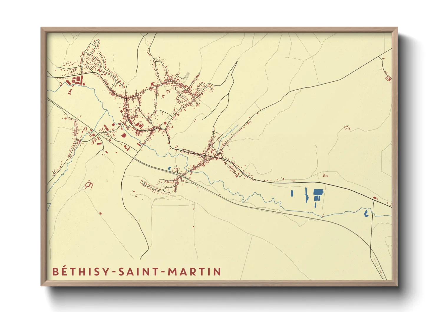 Une affiche de carte sur Béthisy-Saint-Martin
