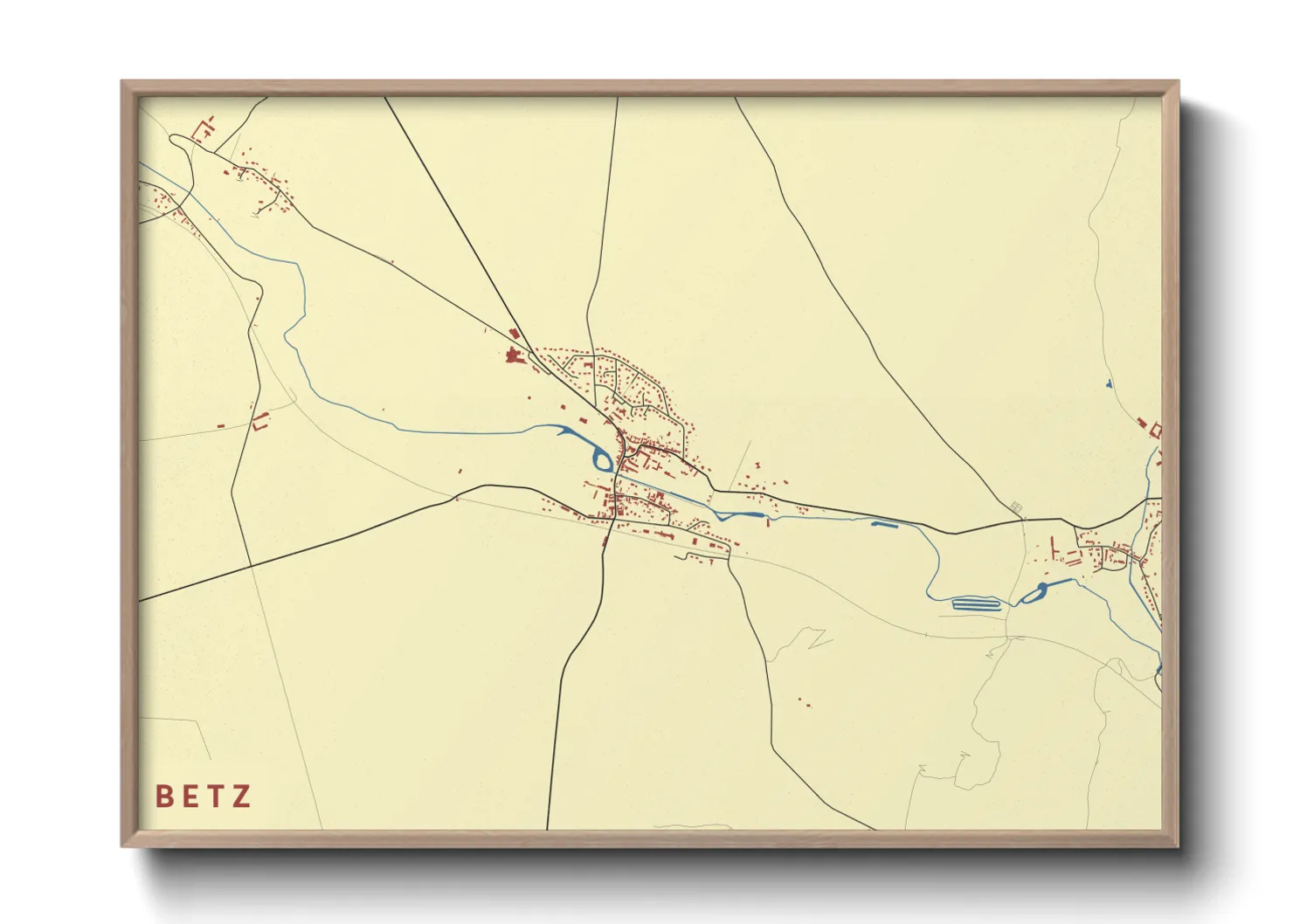 Une affiche de carte sur Betz