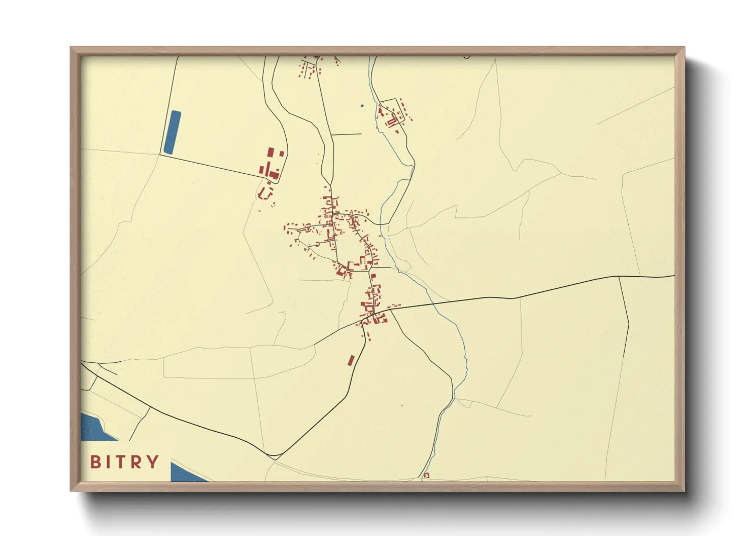 Une affiche de carte sur Bitry