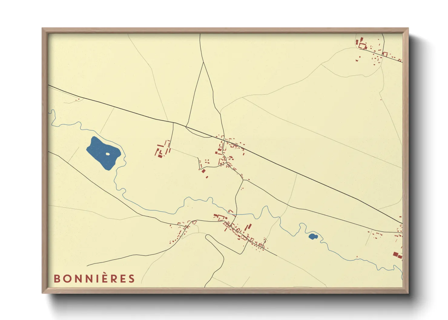 Une affiche de carte sur Bonnières