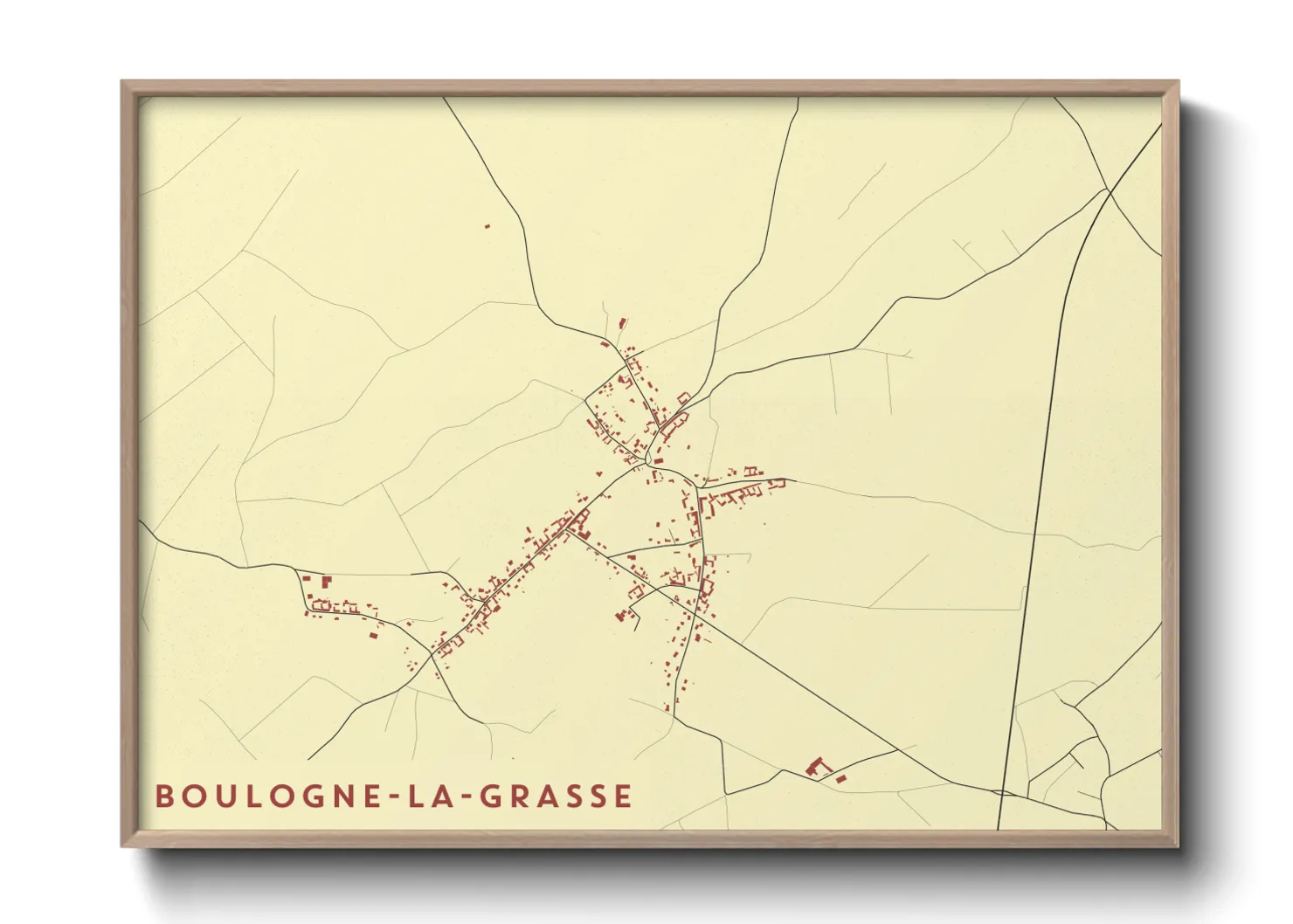 Une affiche de carte sur Boulogne-la-Grasse