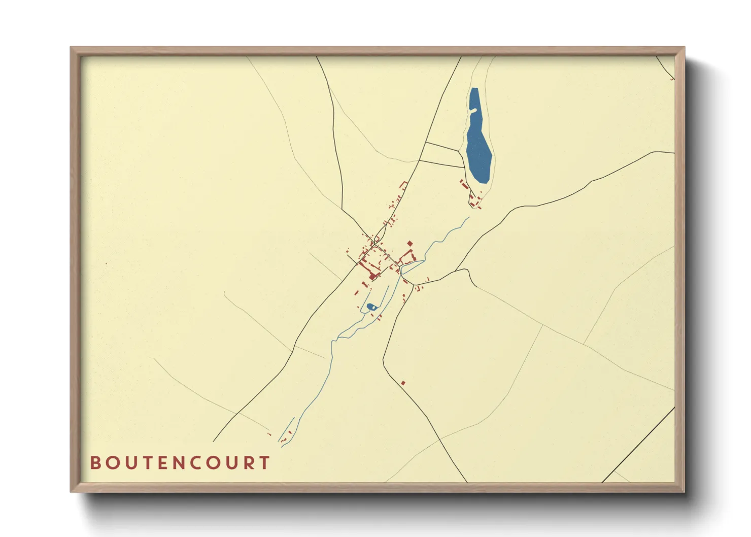 Une affiche de carte sur Boutencourt