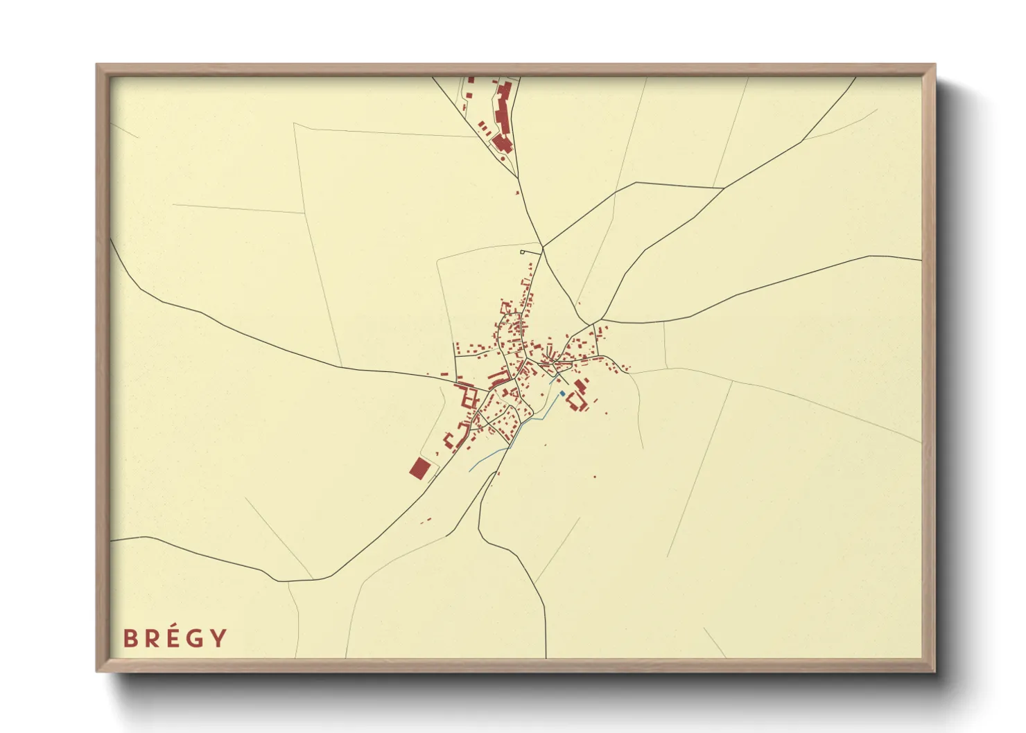 Une affiche de carte sur Brégy