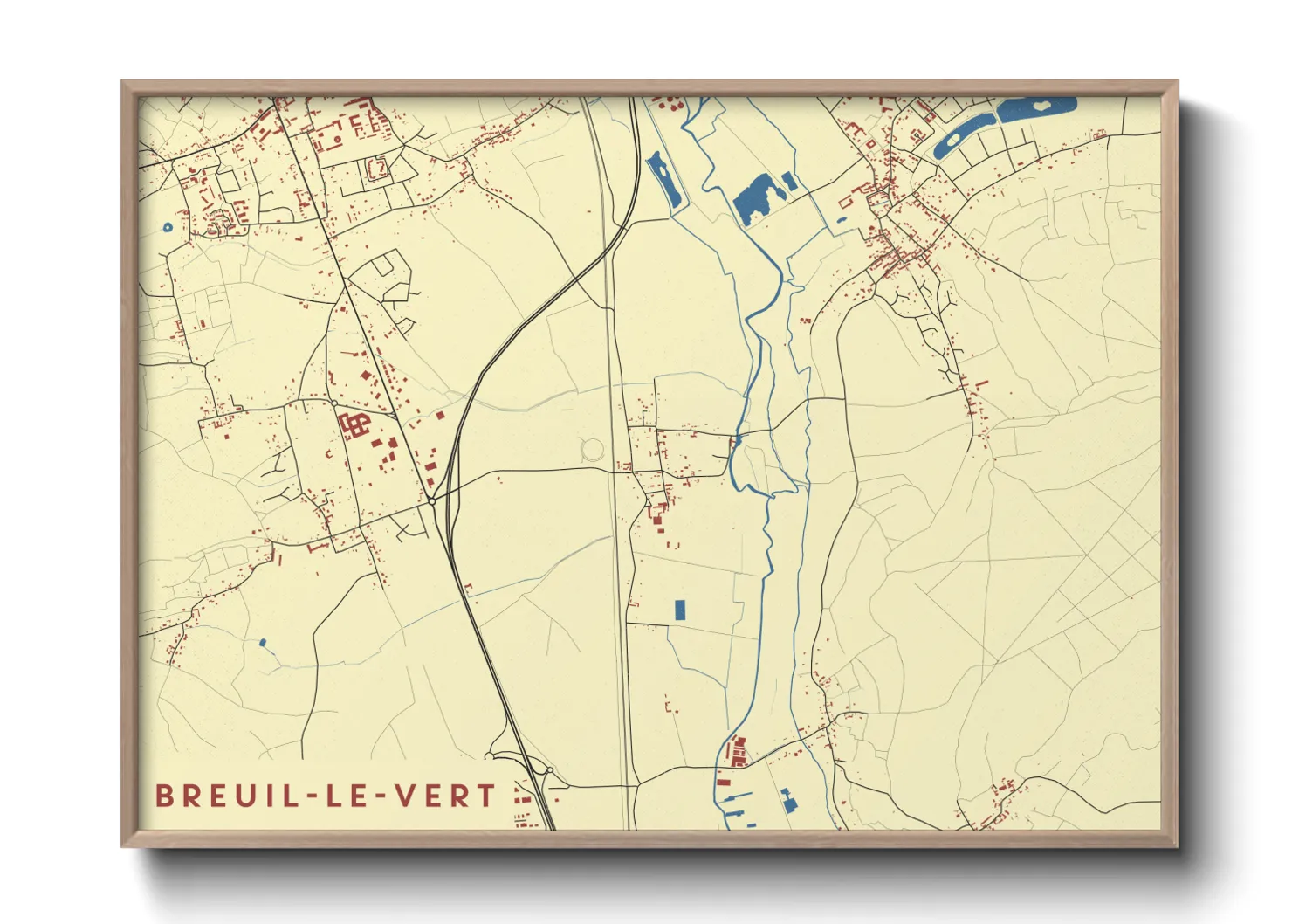 Une affiche de carte sur Breuil-le-Vert