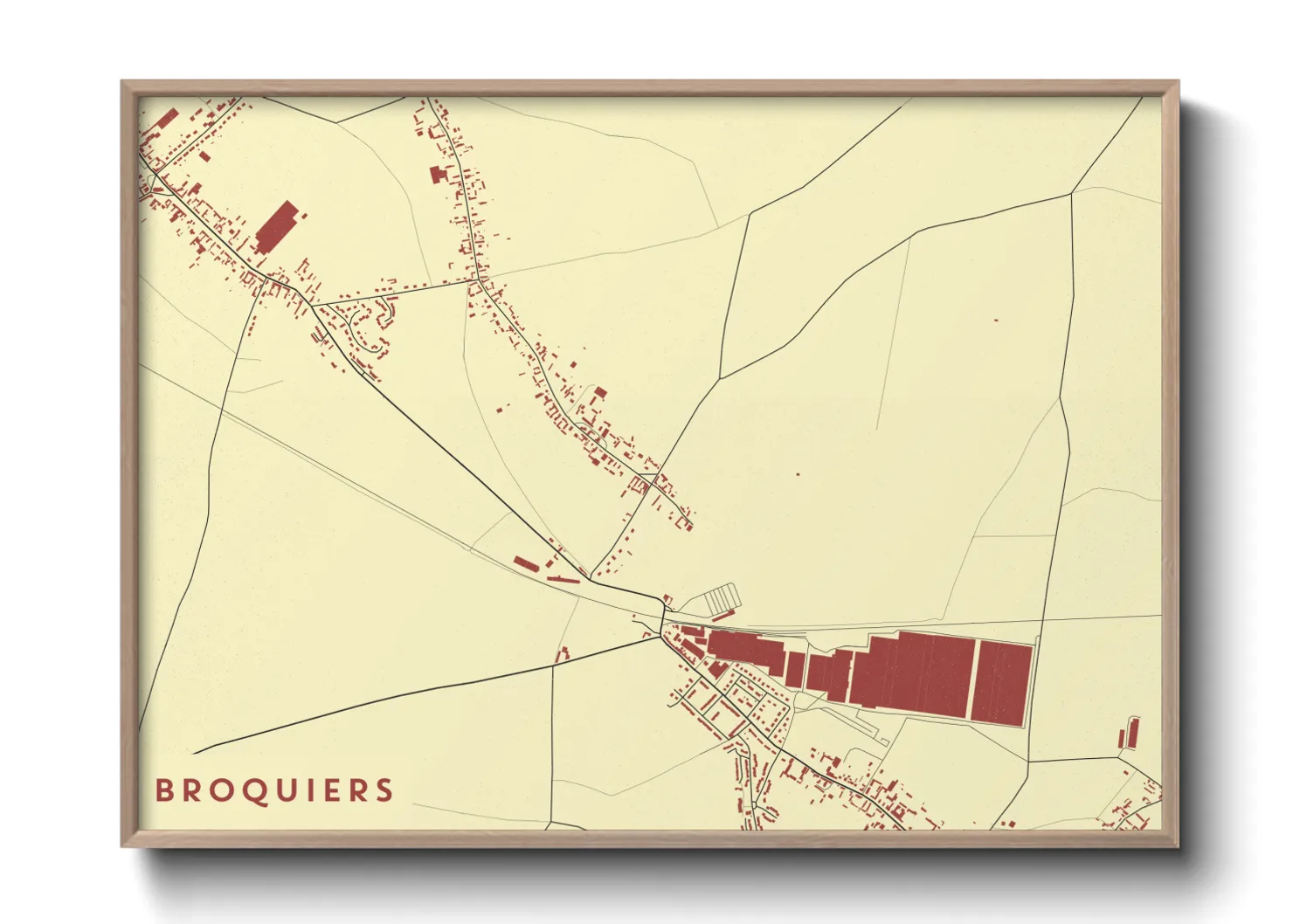 Une affiche de carte sur Broquiers