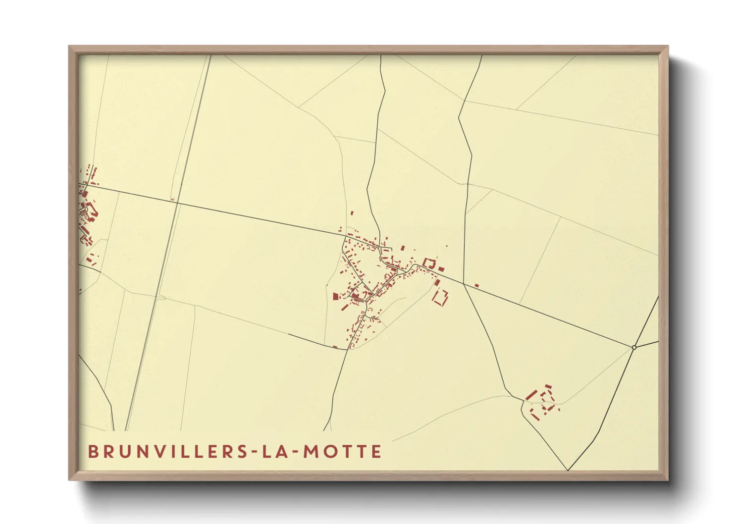 Une affiche de carte sur Brunvillers-la-Motte
