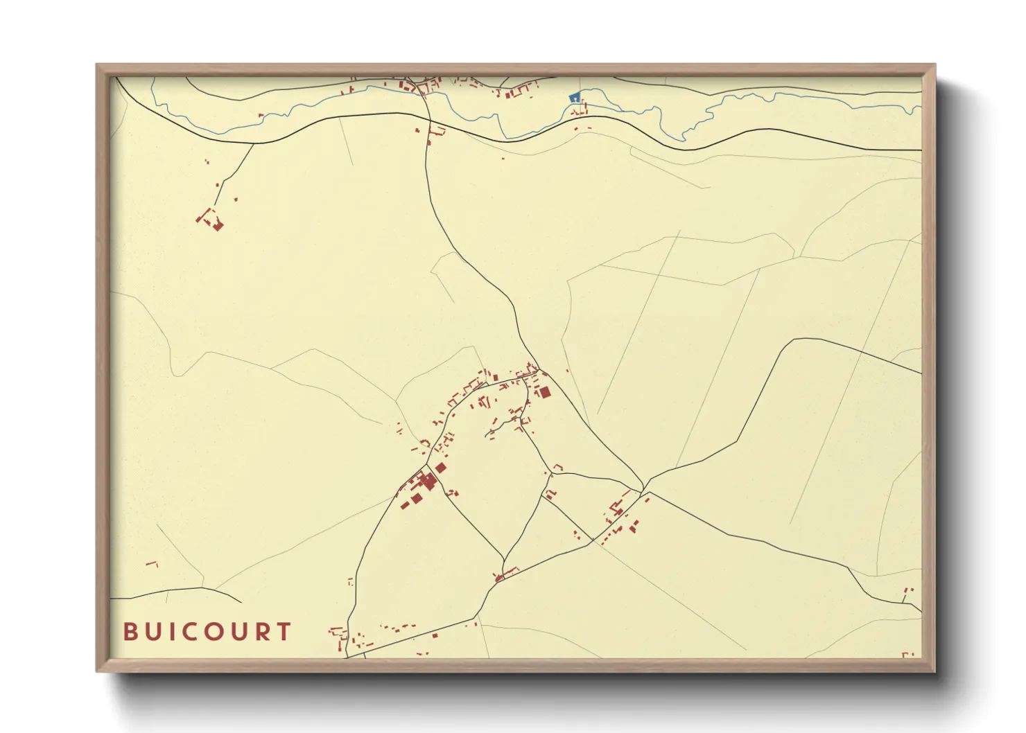 Une affiche de carte sur Buicourt