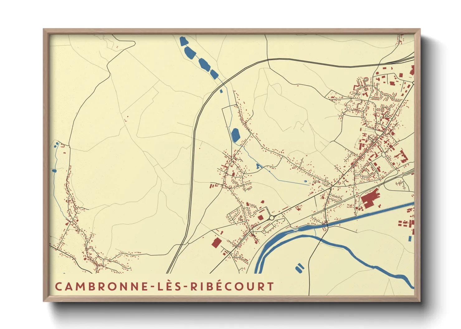 Une affiche de carte sur Cambronne-lès-Ribécourt