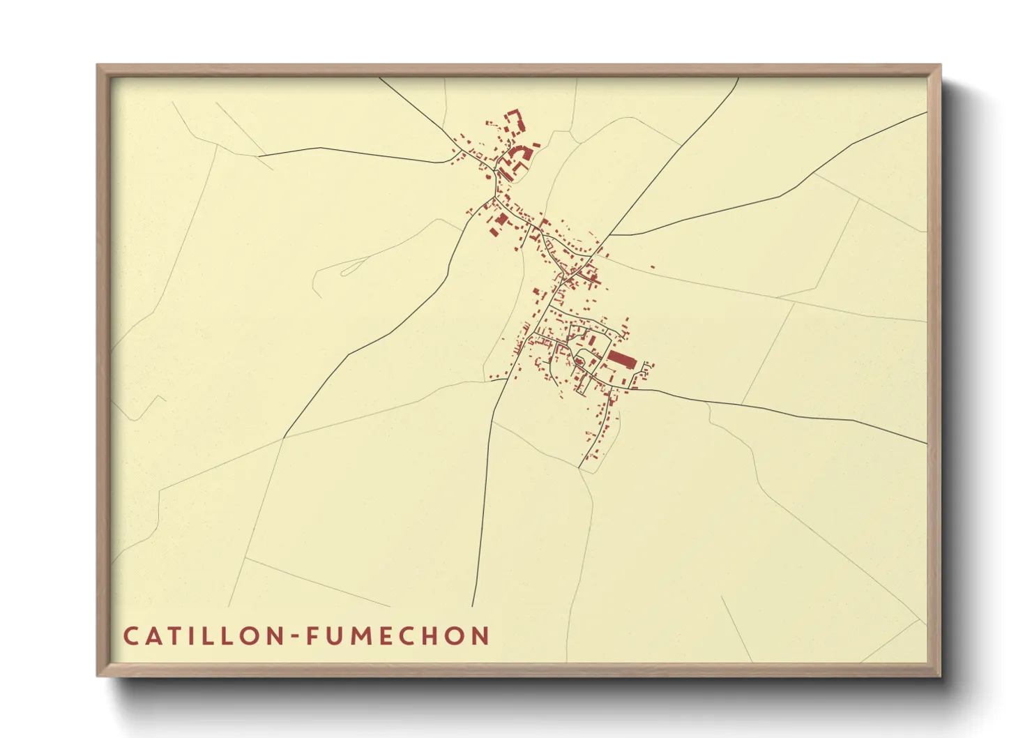 Une affiche de carte sur Catillon-Fumechon