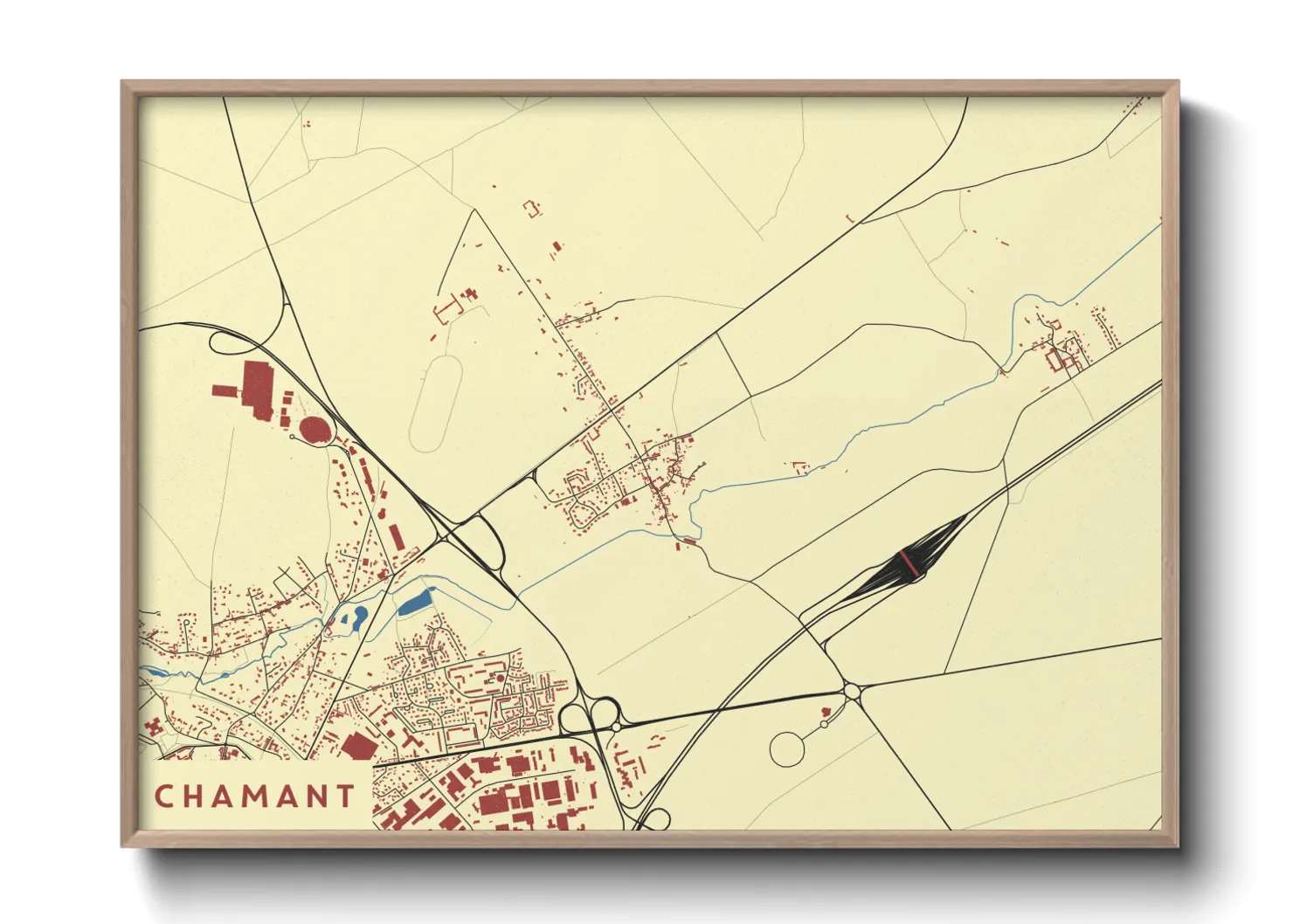Une affiche de carte sur Chamant