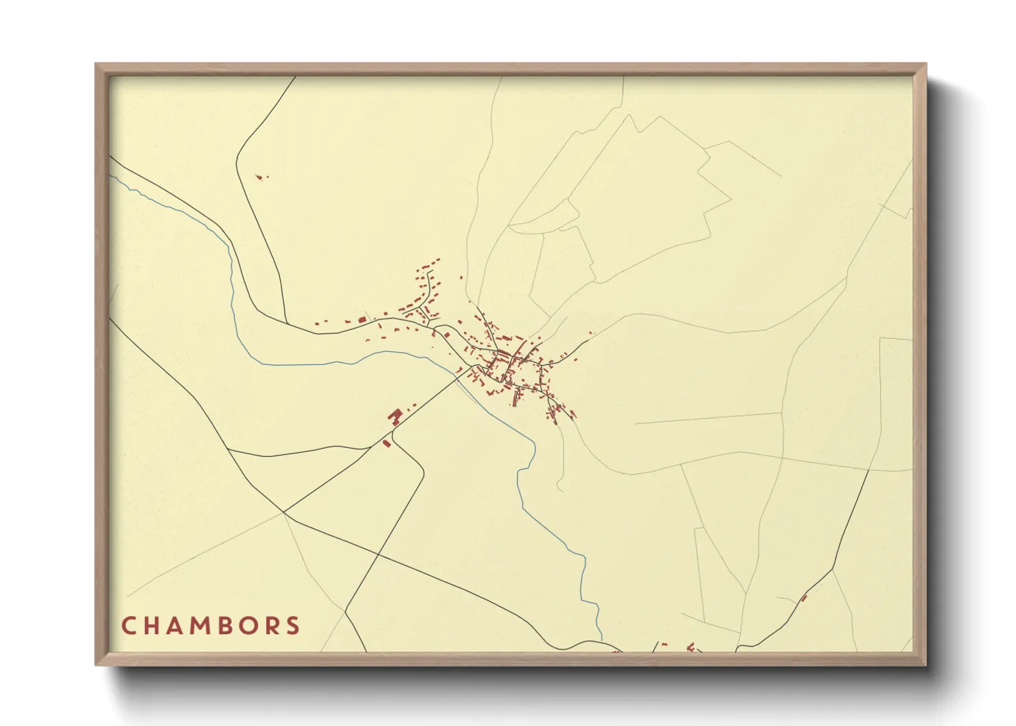 Une affiche de carte sur Chambors