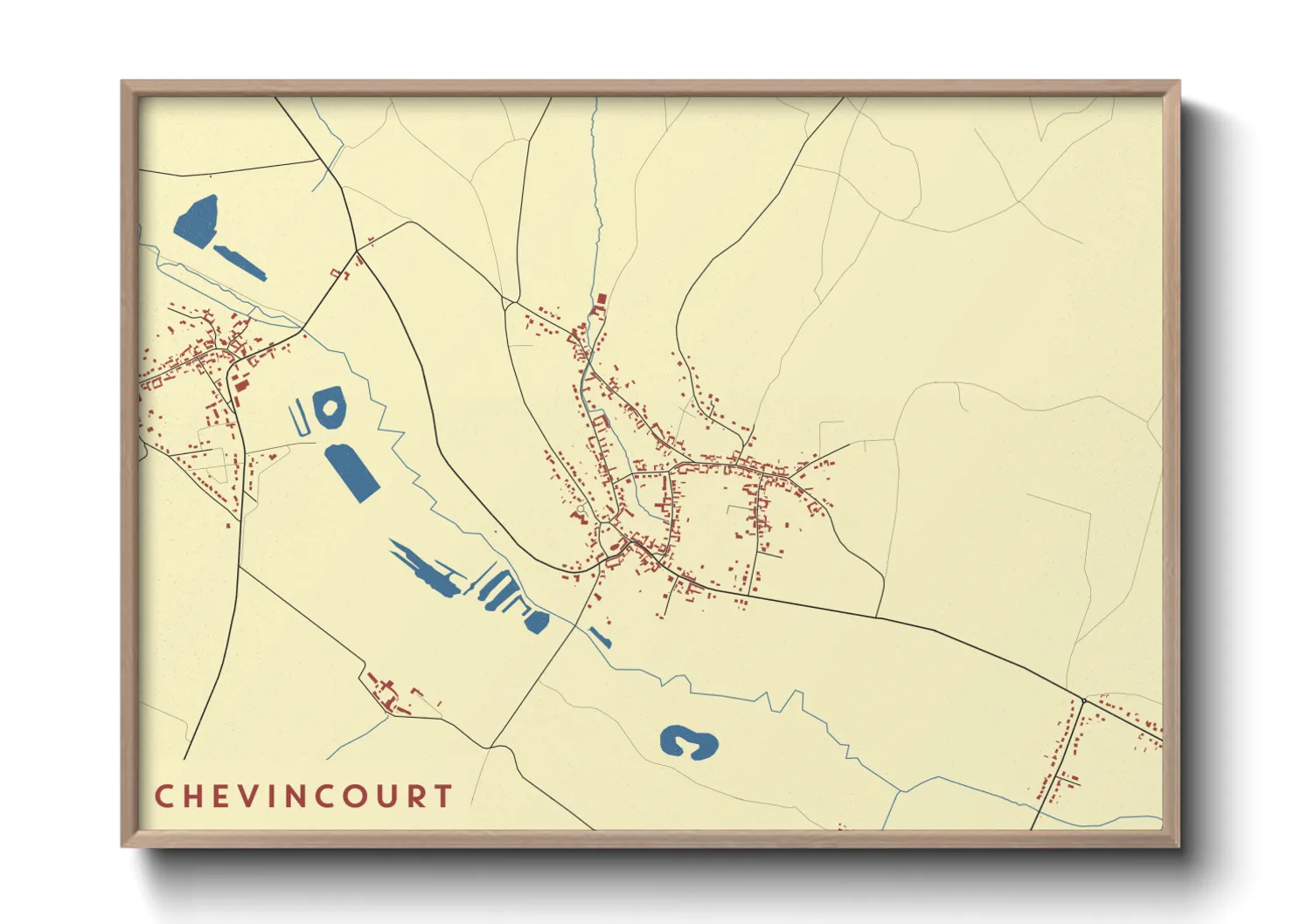 Une affiche de carte sur Chevincourt