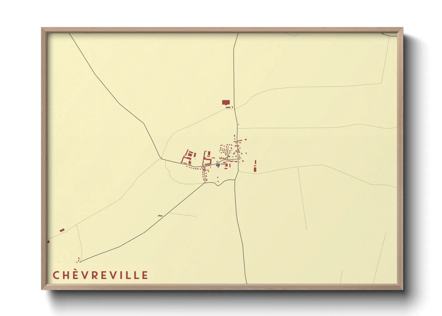 Une affiche de carte sur Chèvreville