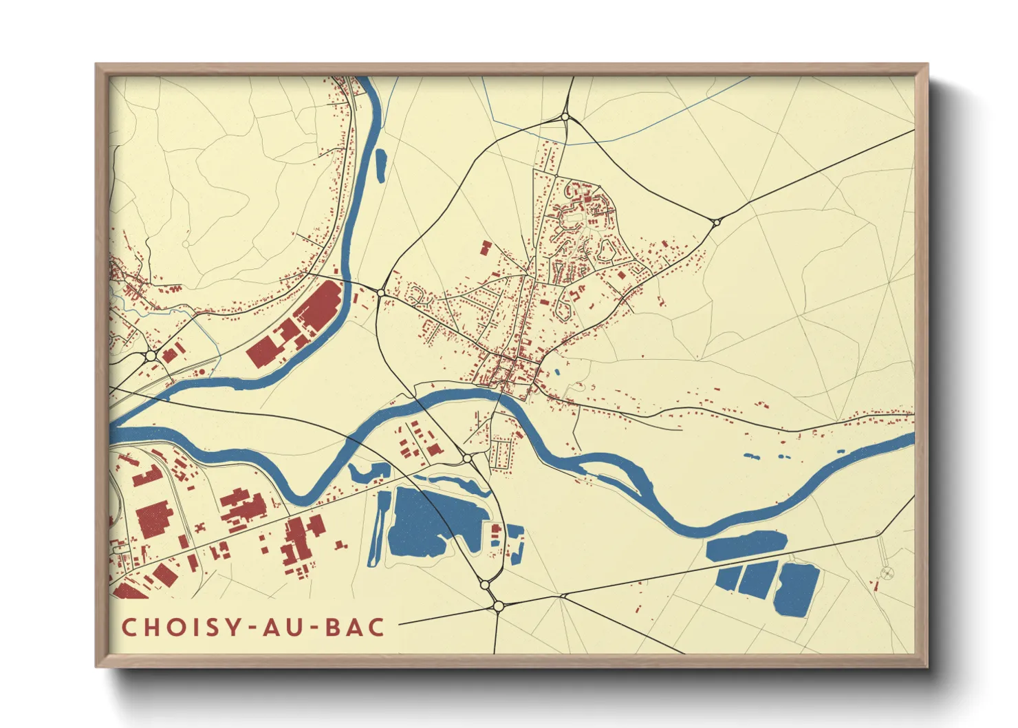 Une affiche de carte sur Choisy-au-Bac