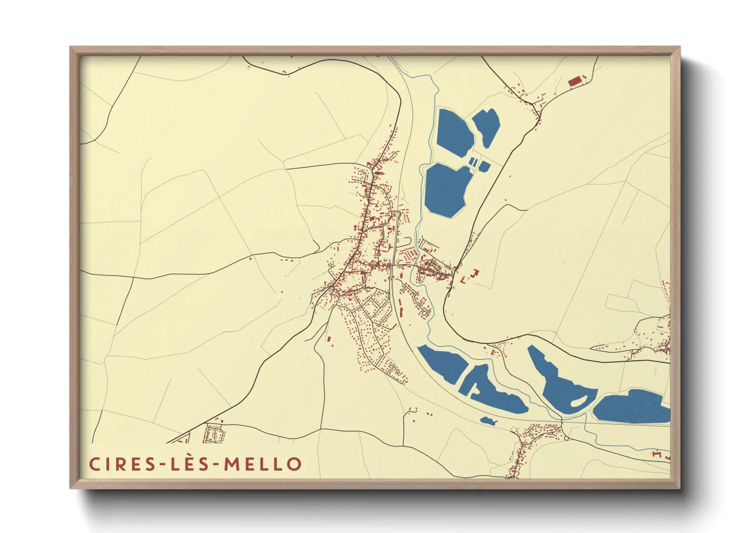 Une affiche de carte sur Cires-lès-Mello