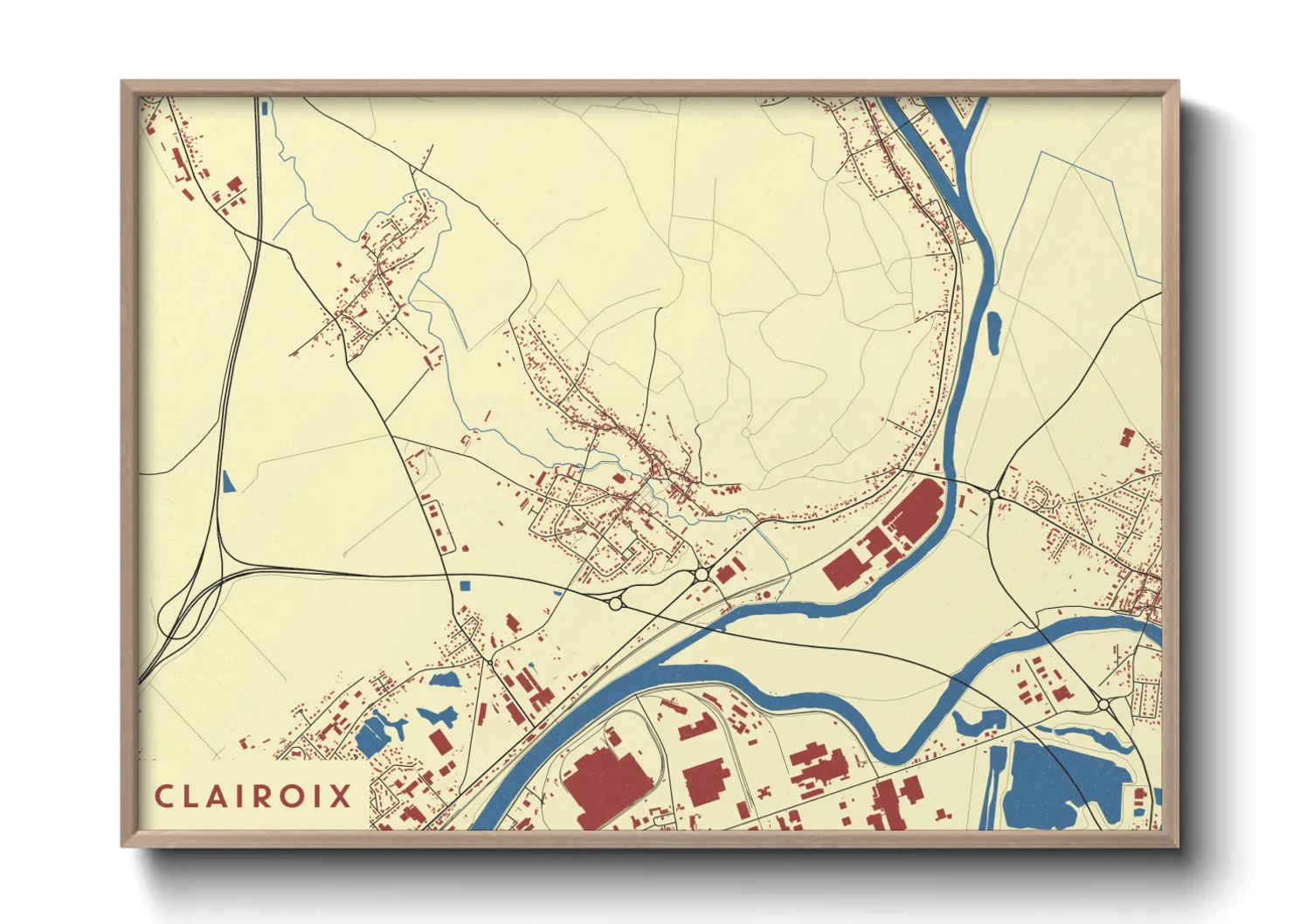 Une affiche de carte sur Clairoix