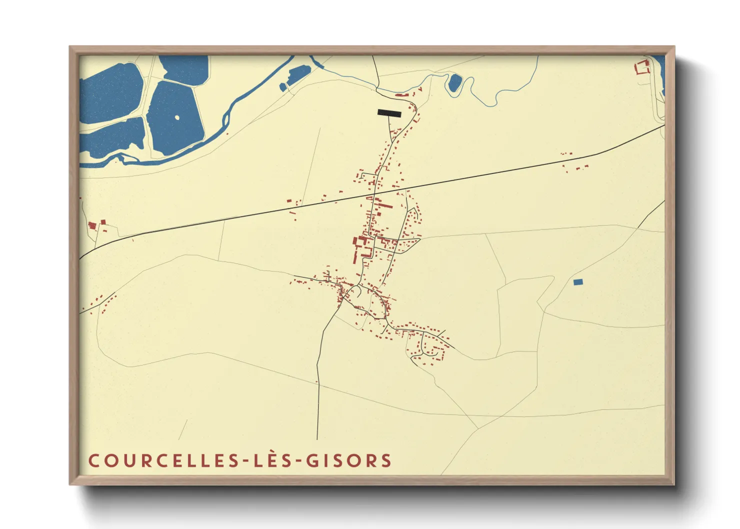 Une affiche de carte sur Courcelles-lès-Gisors