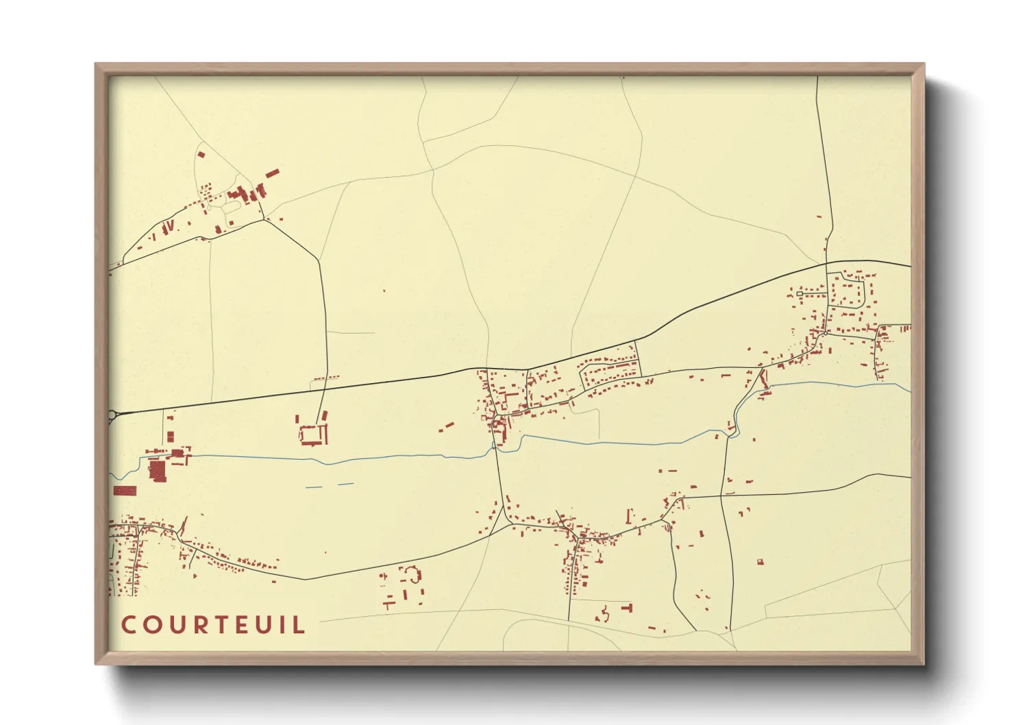 Une affiche de carte sur Courteuil