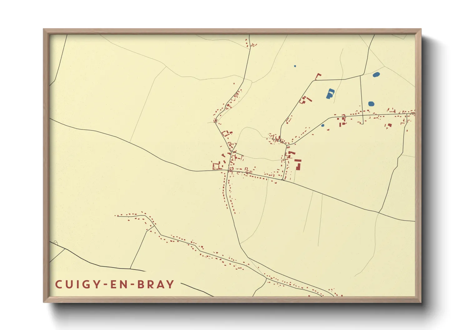 Une affiche de carte sur Cuigy-en-Bray