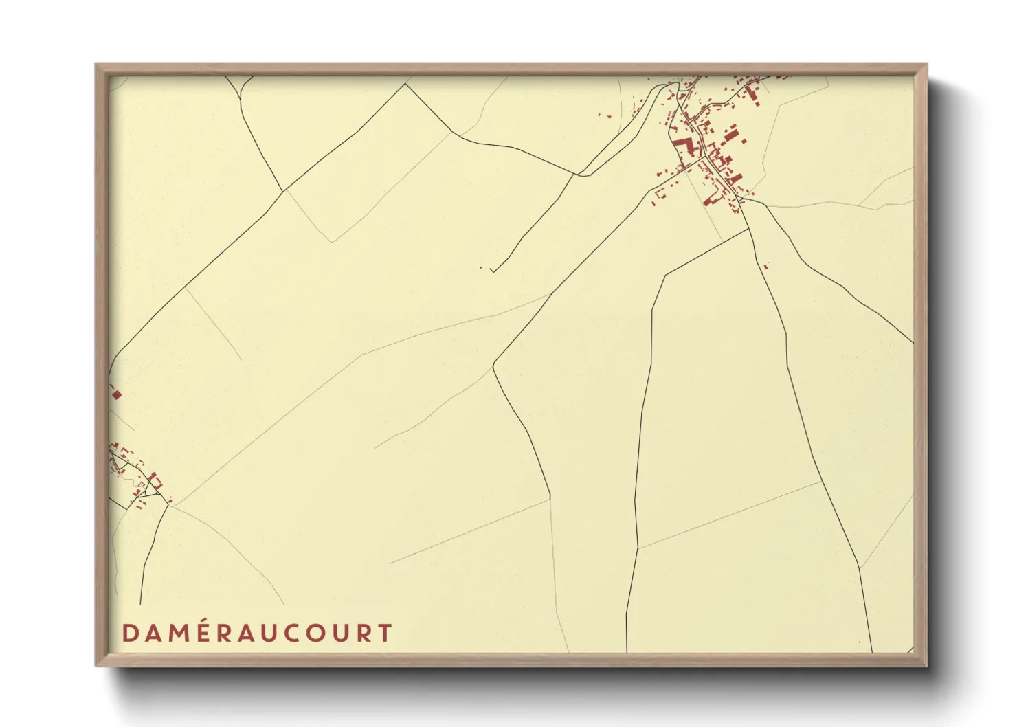 Une affiche de carte sur Daméraucourt