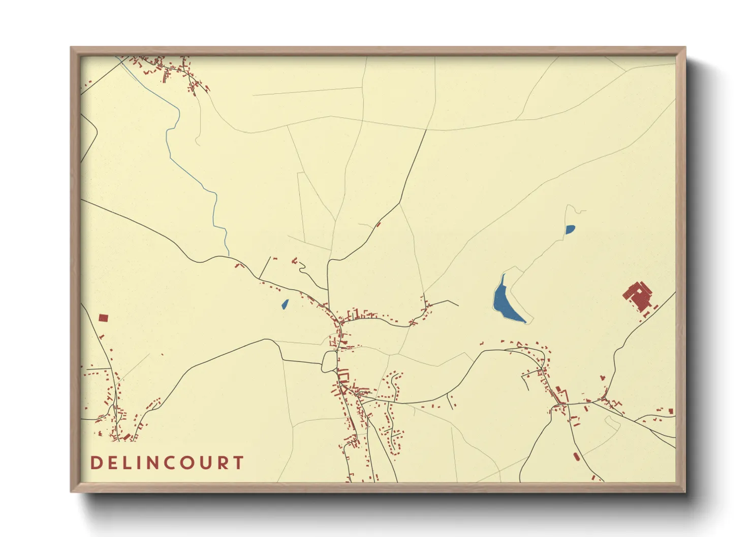 Une affiche de carte sur Delincourt