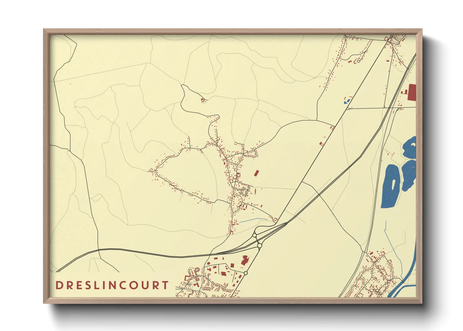 Une affiche de carte sur Dreslincourt