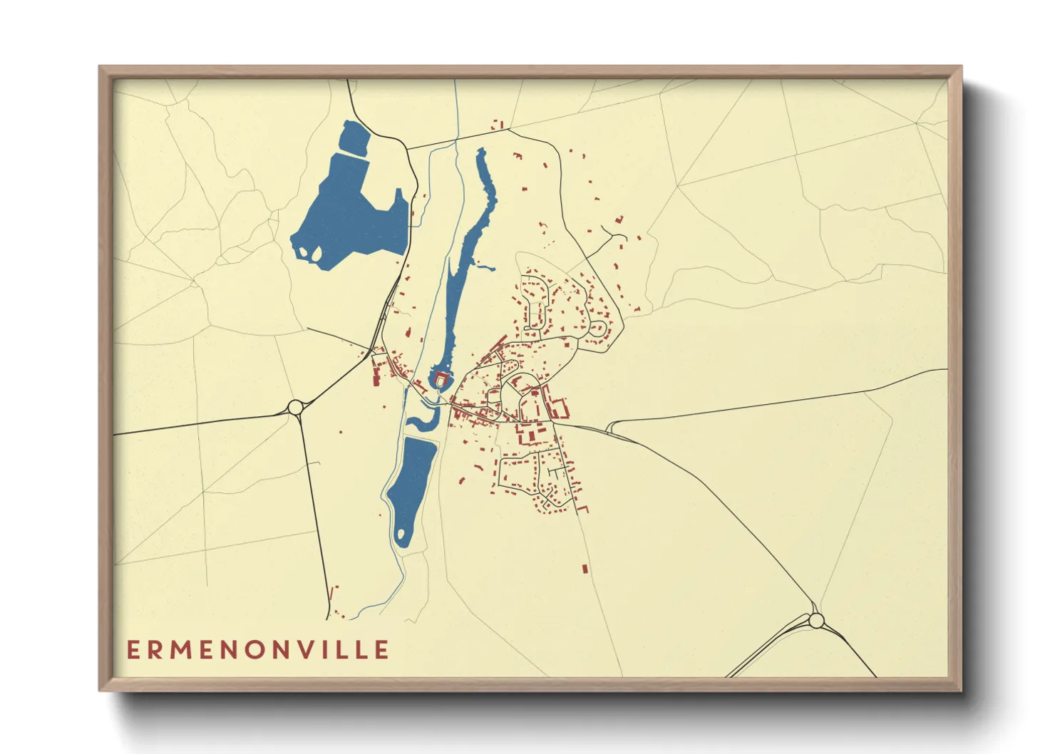 Une affiche de carte sur Ermenonville
