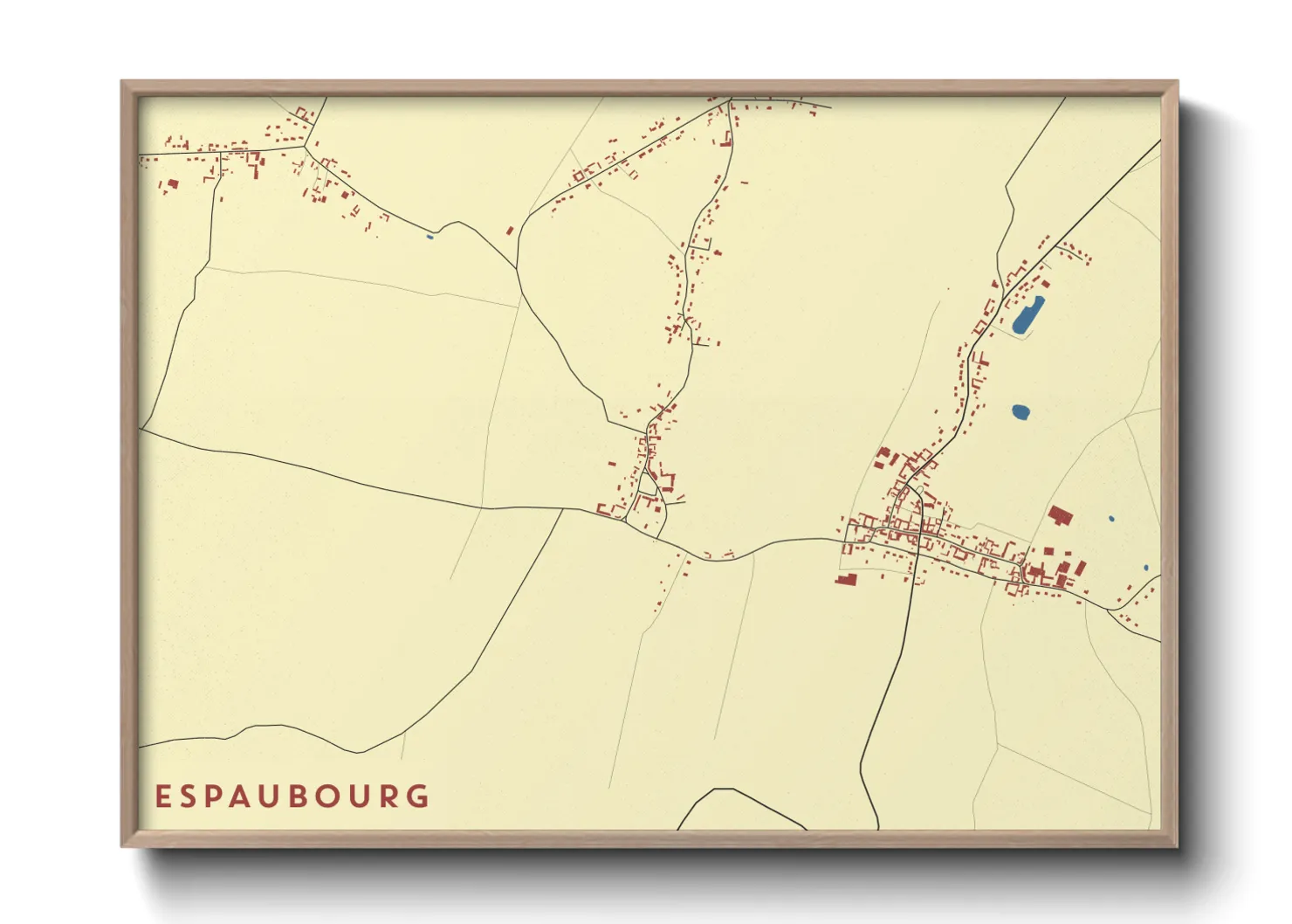 Une affiche de carte sur Espaubourg