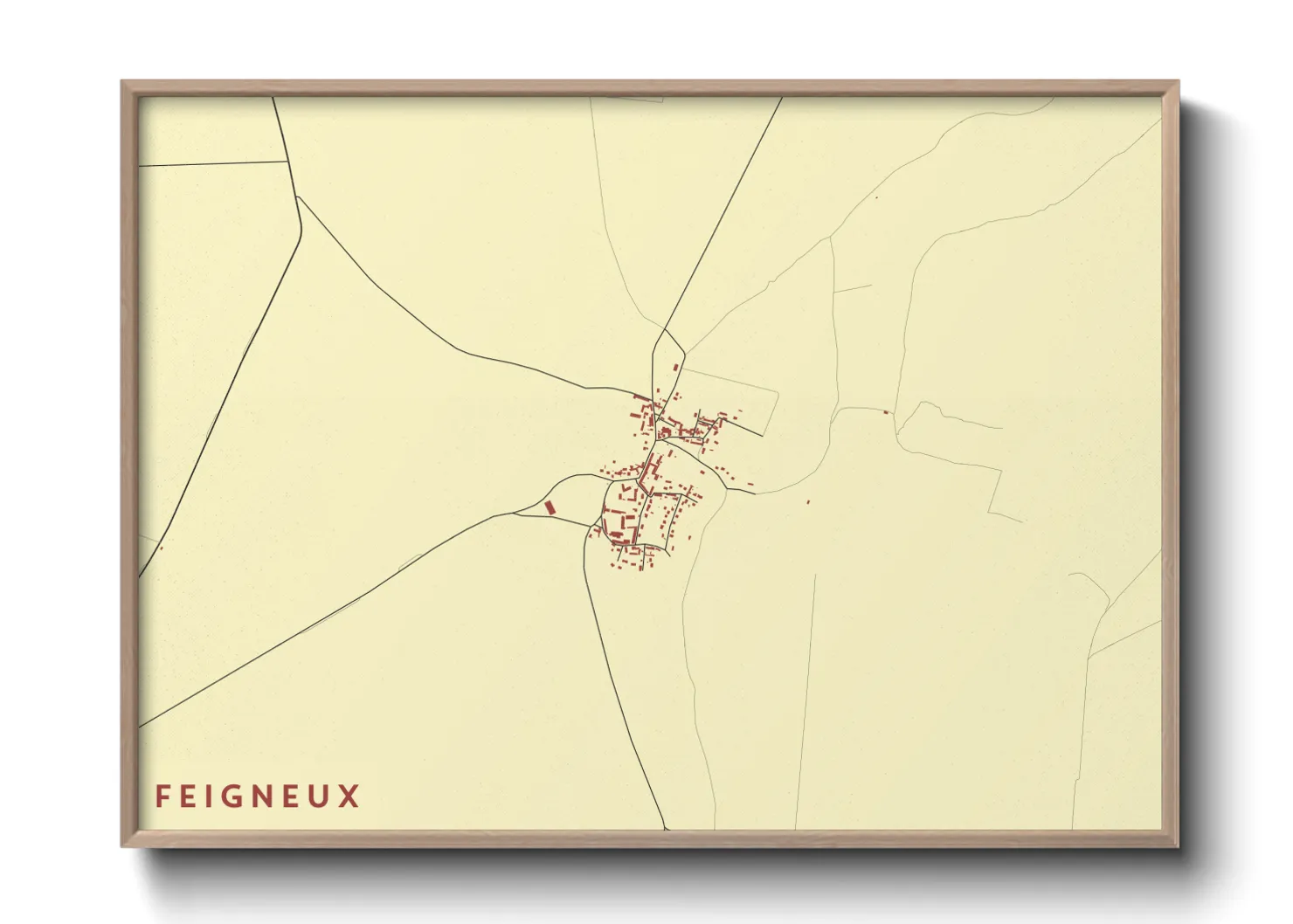 Une affiche de carte sur Feigneux