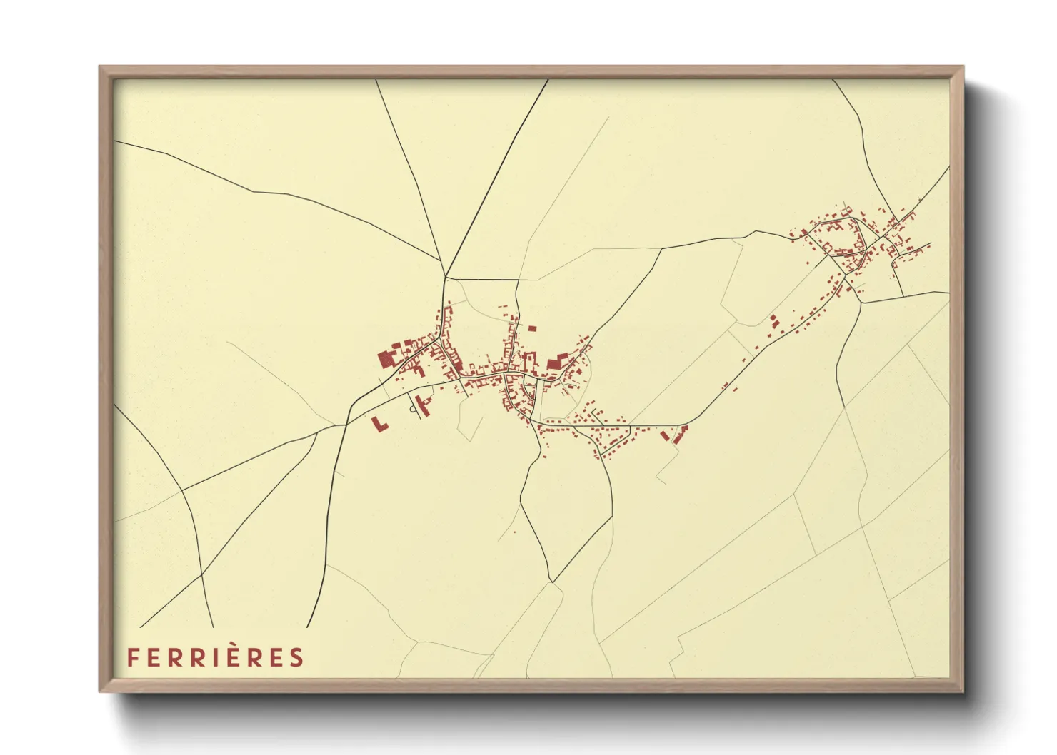 Une affiche de carte sur Ferrières