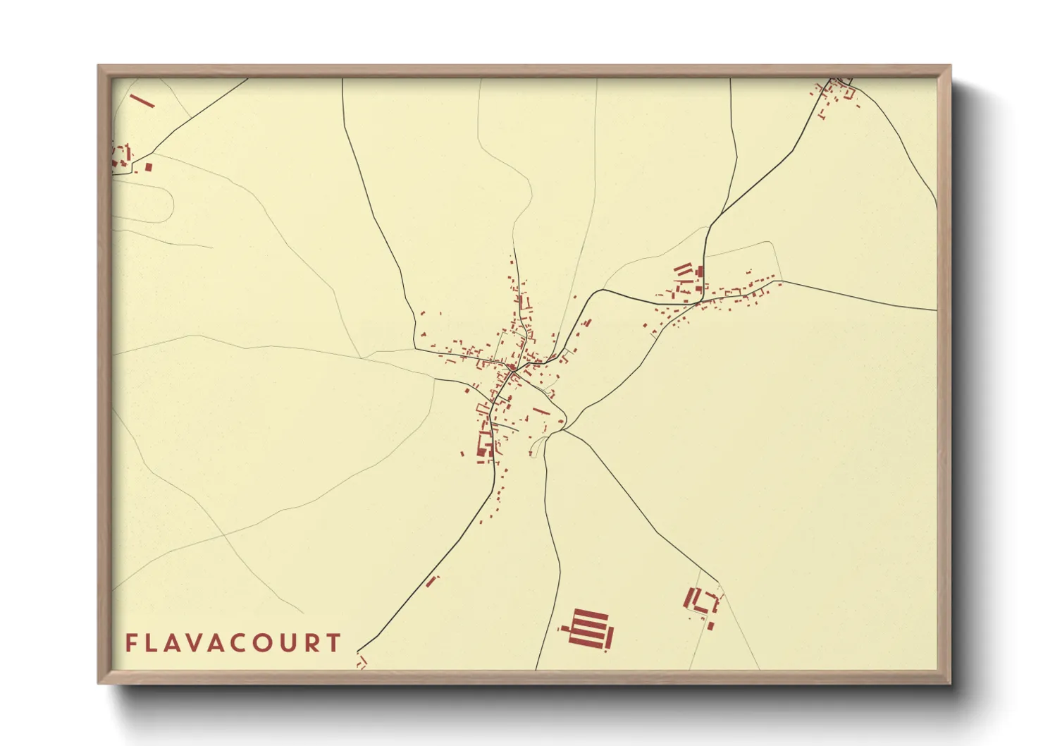 Une affiche de carte sur Flavacourt