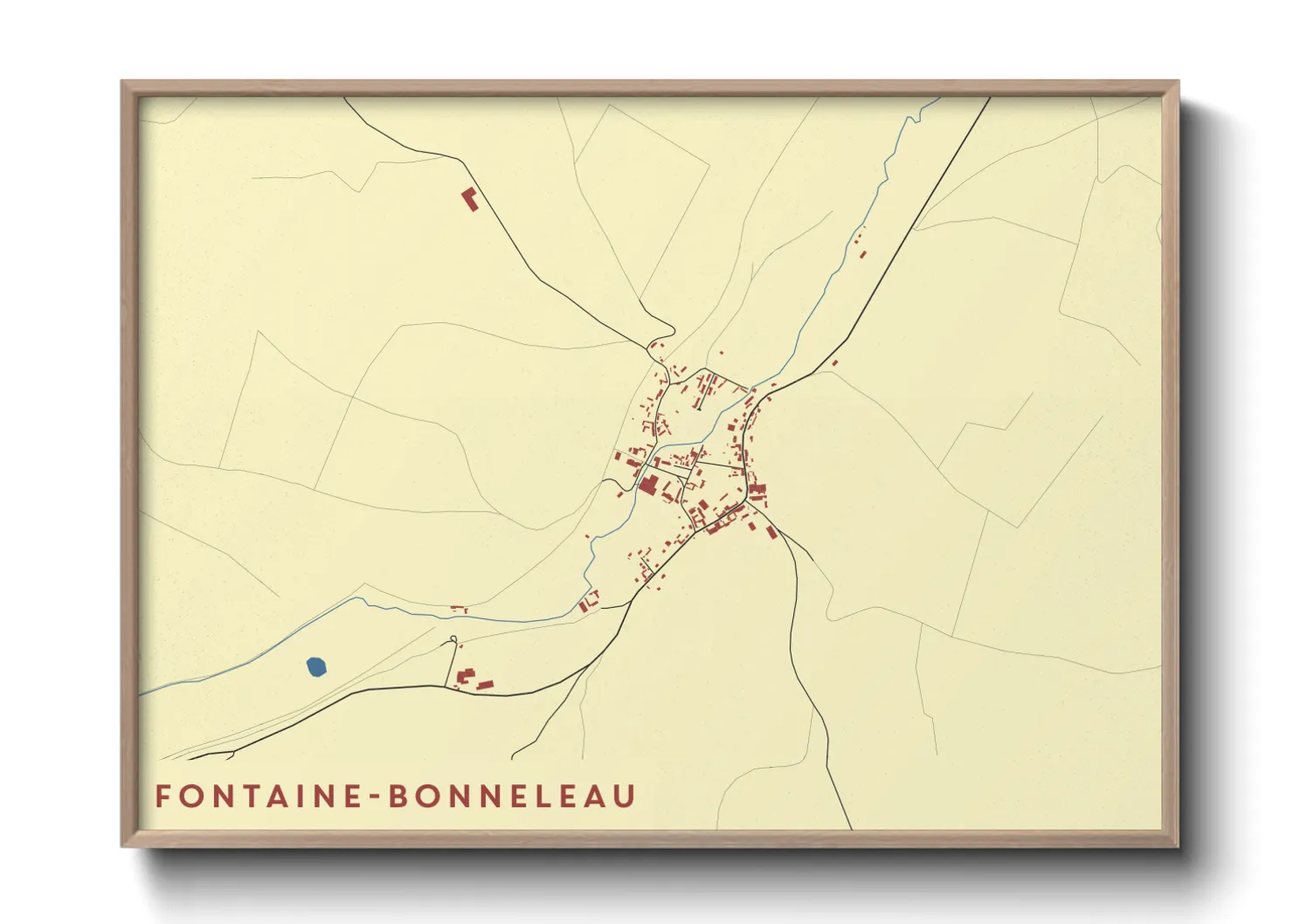 Une affiche de carte sur Fontaine-Bonneleau