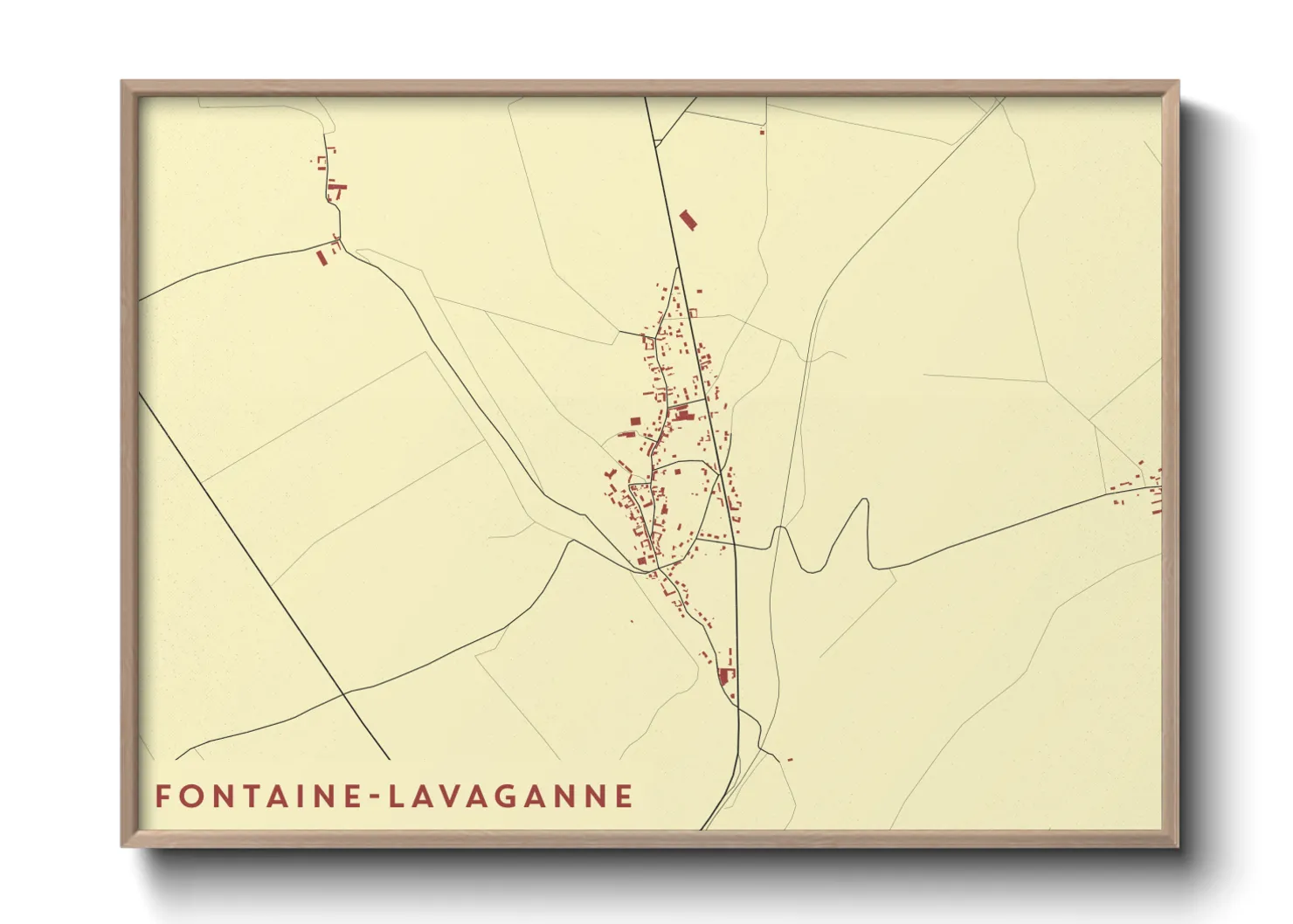 Une affiche de carte sur Fontaine-Lavaganne