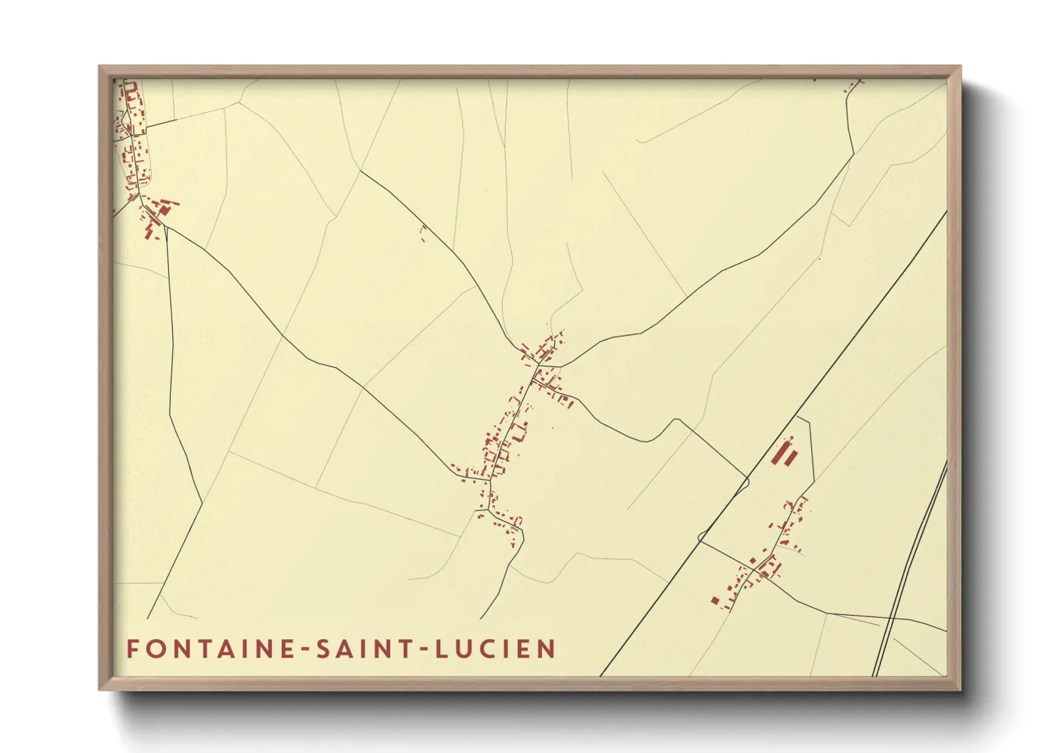 Une affiche de carte sur Fontaine-Saint-Lucien