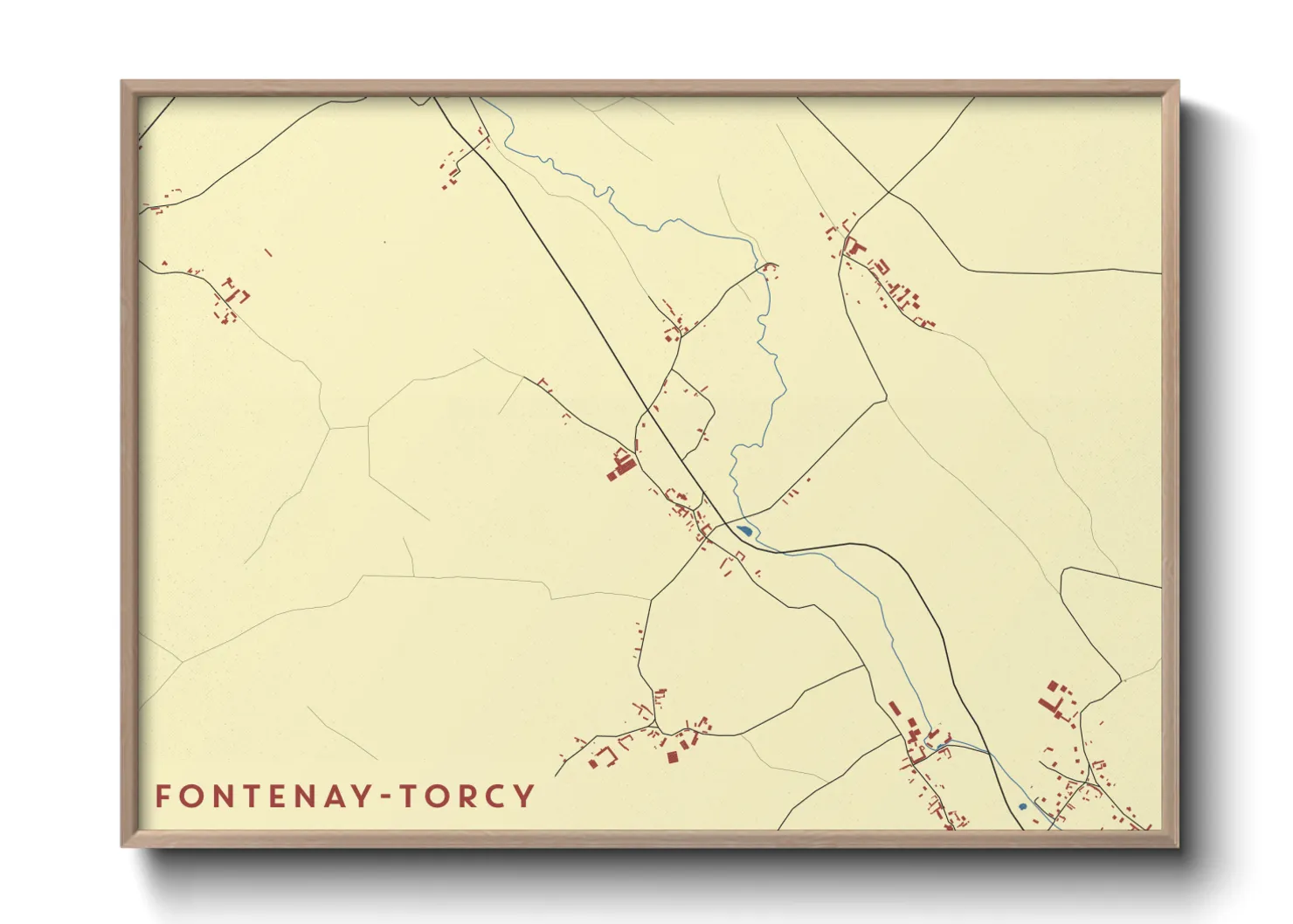 Une affiche de carte sur Fontenay-Torcy