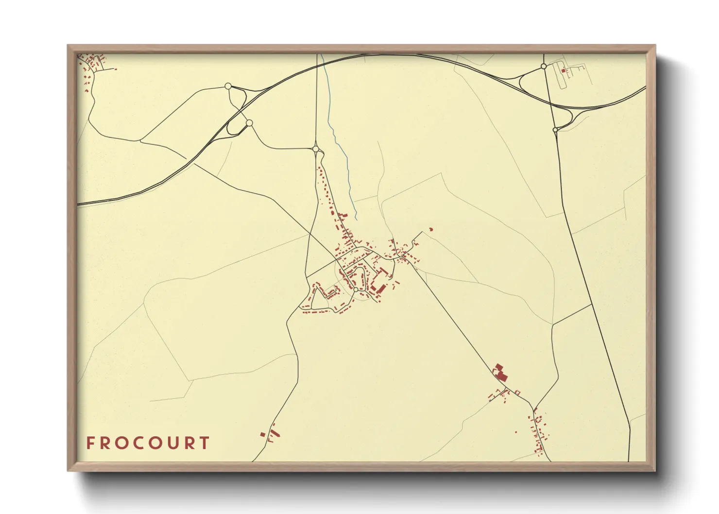 Une affiche de carte sur Frocourt