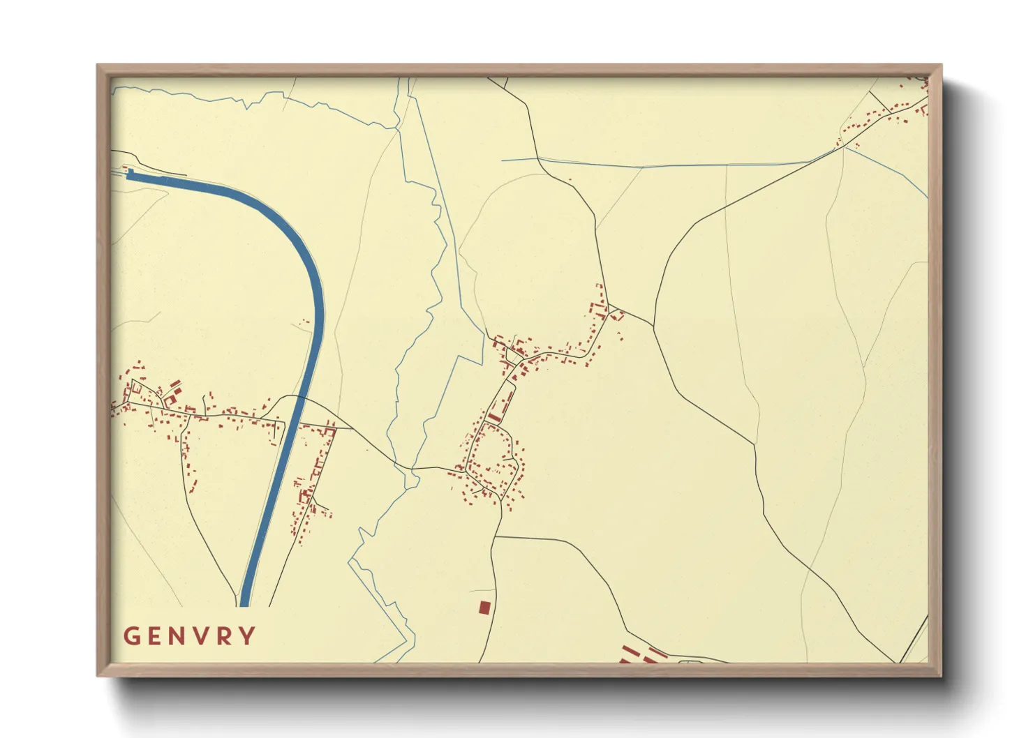 Une affiche de carte sur Genvry