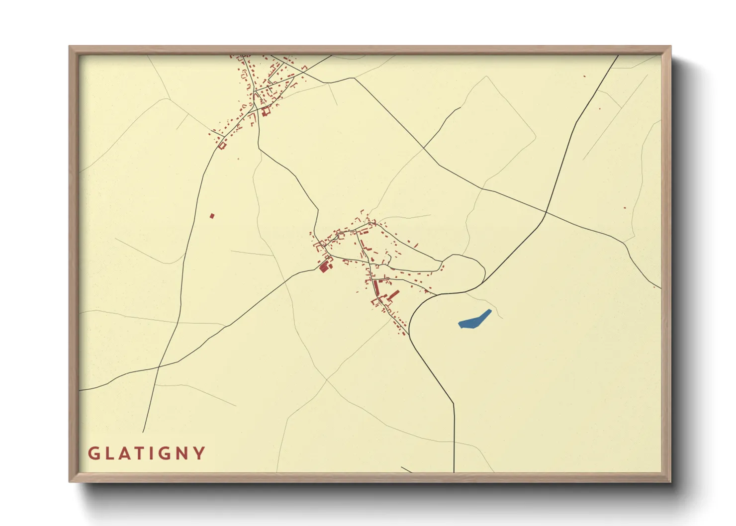 Une affiche de carte sur Glatigny