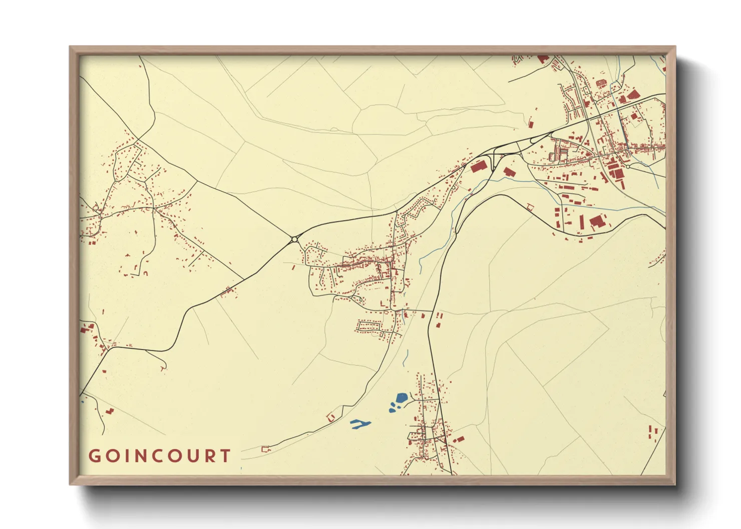 Une affiche de carte sur Goincourt