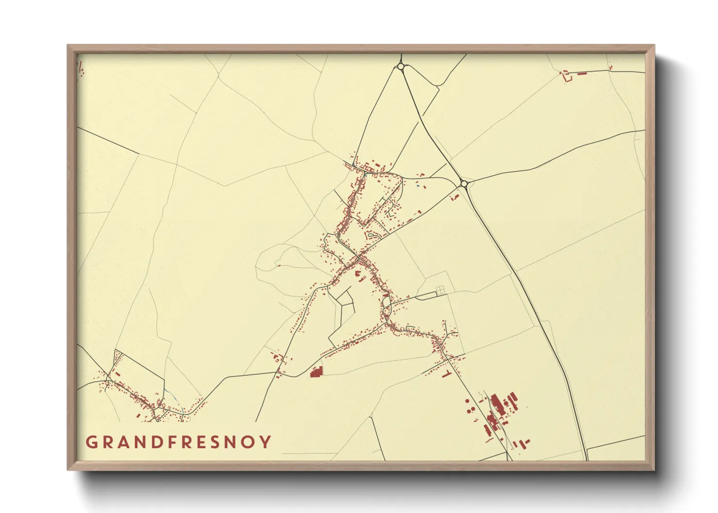 Une affiche de carte sur Grandfresnoy