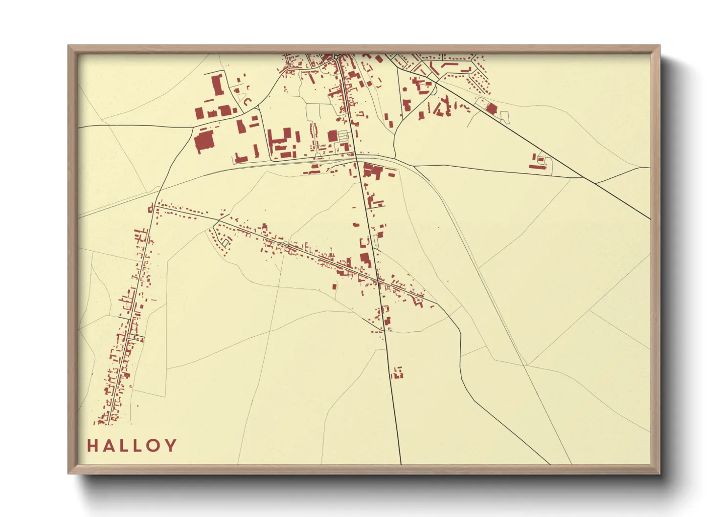 Une affiche de carte sur Halloy