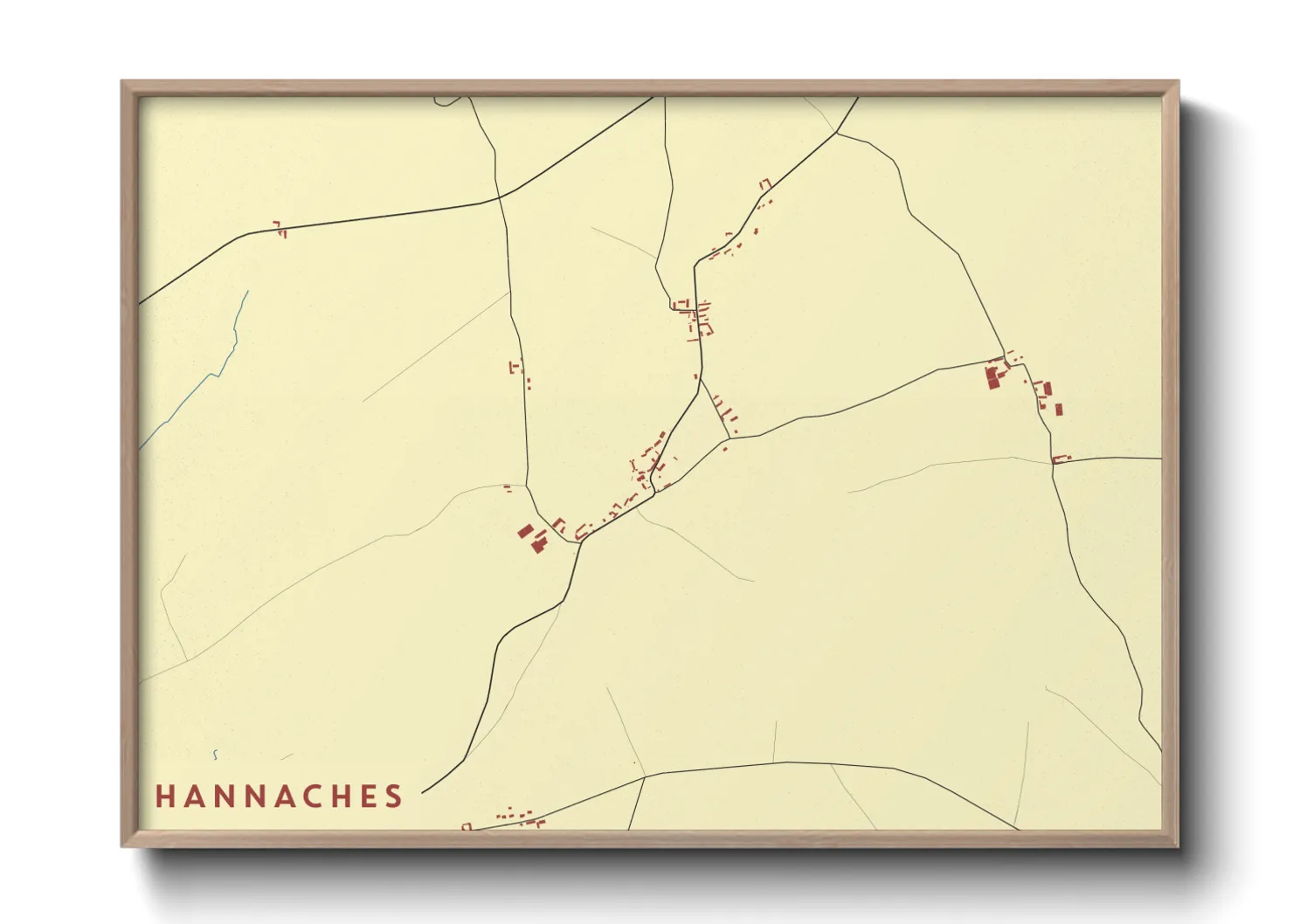 Une affiche de carte sur Hannaches