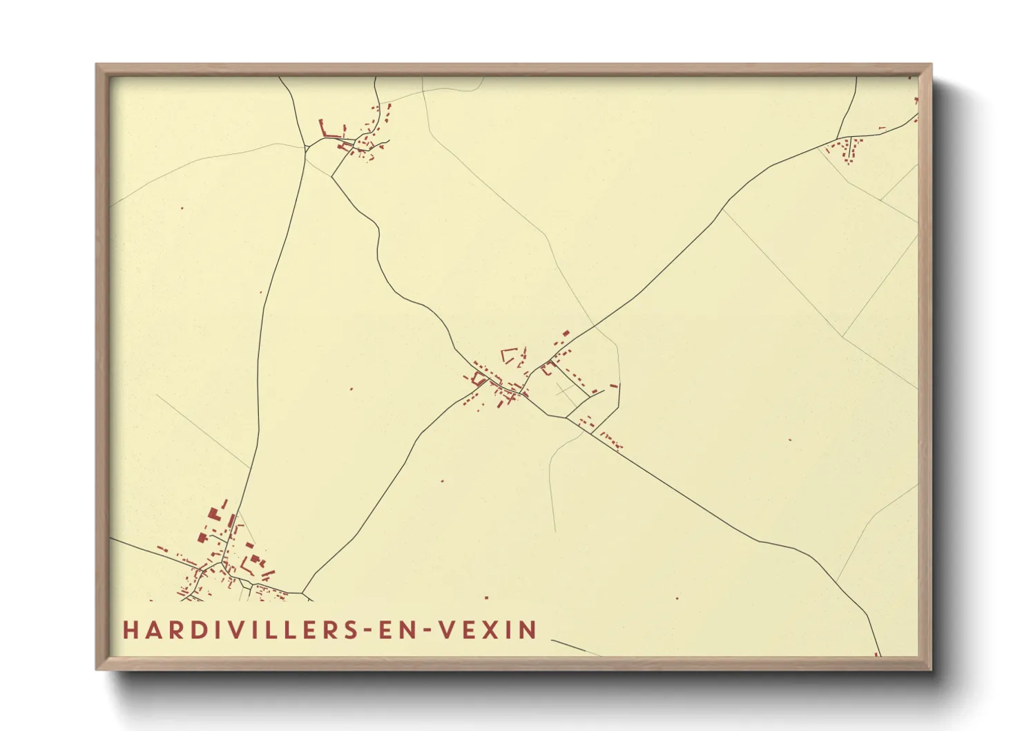 Une affiche de carte sur Hardivillers-en-Vexin