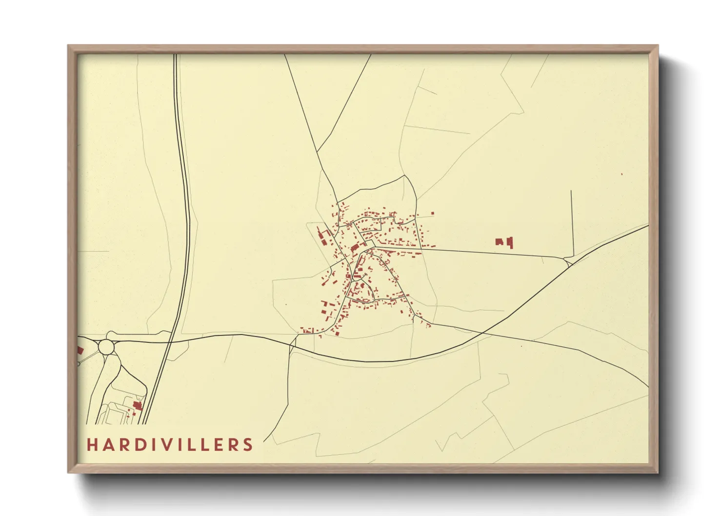 Une affiche de carte sur Hardivillers