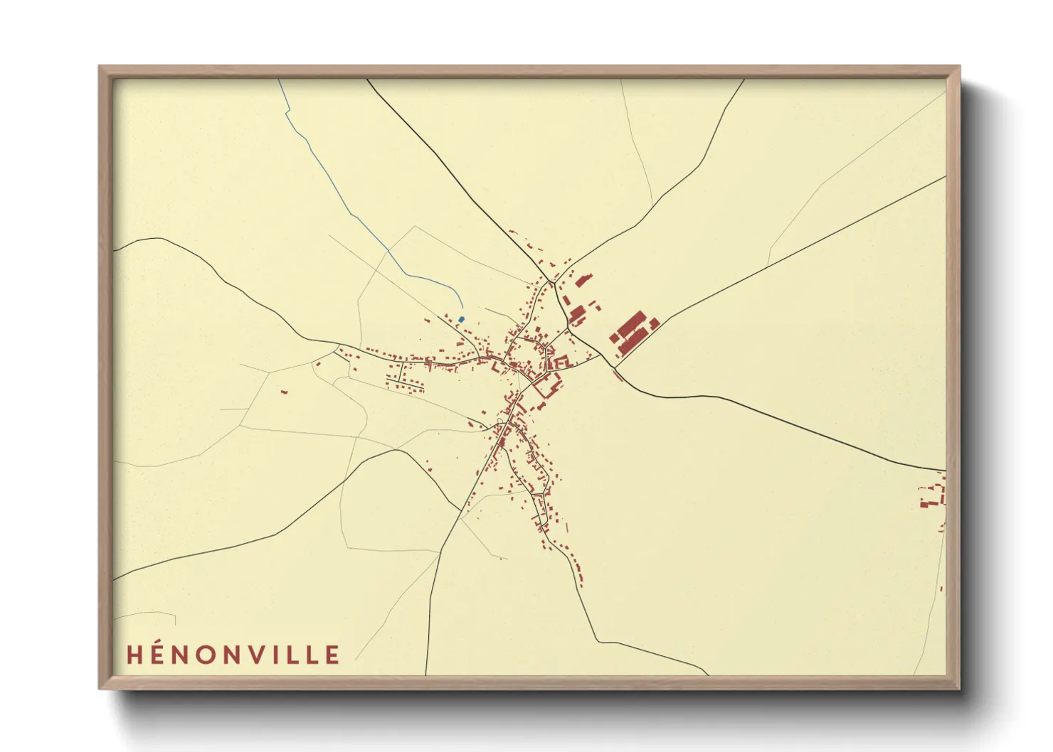 Une affiche de carte sur Hénonville