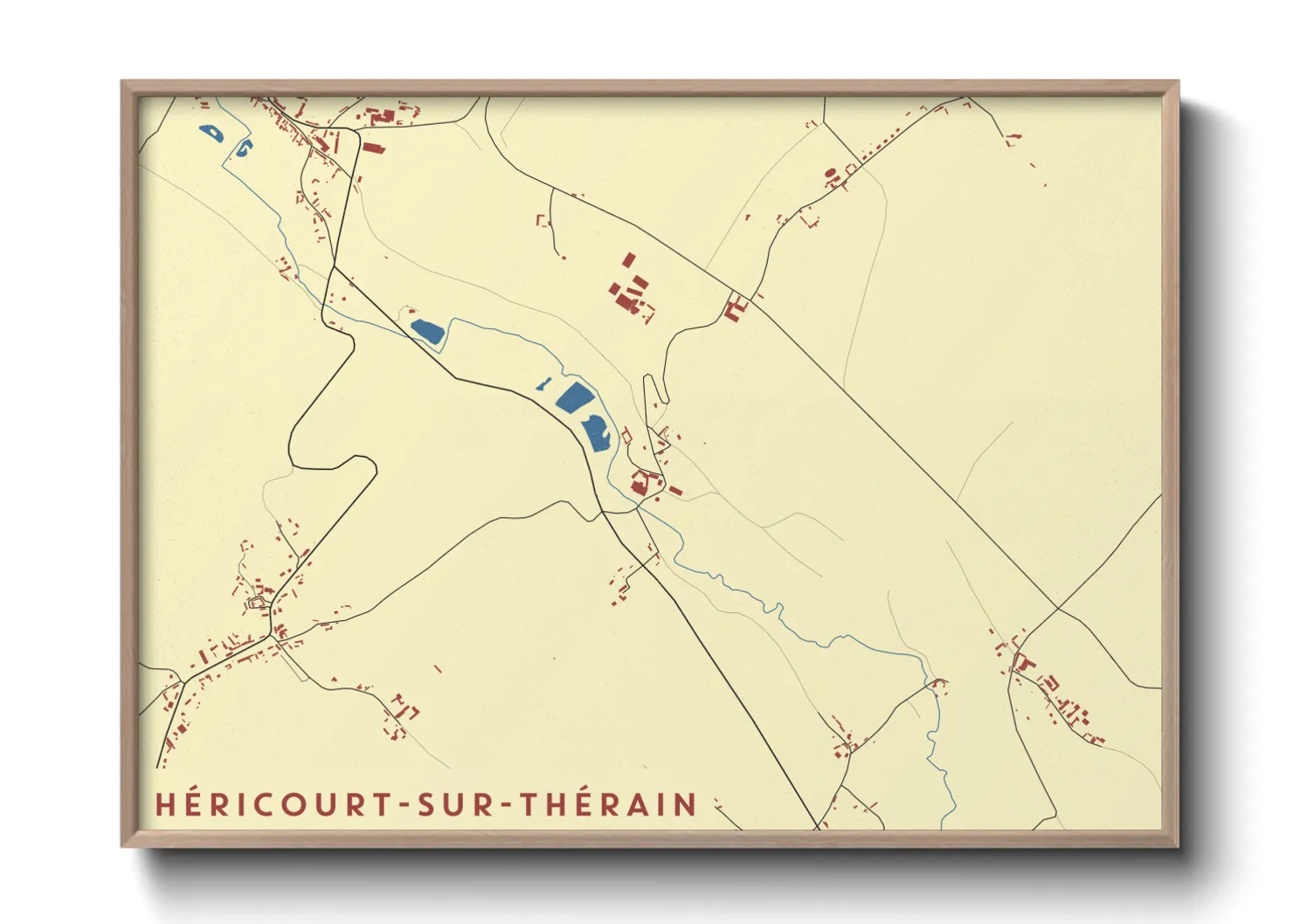 Une affiche de carte sur Héricourt-sur-Thérain