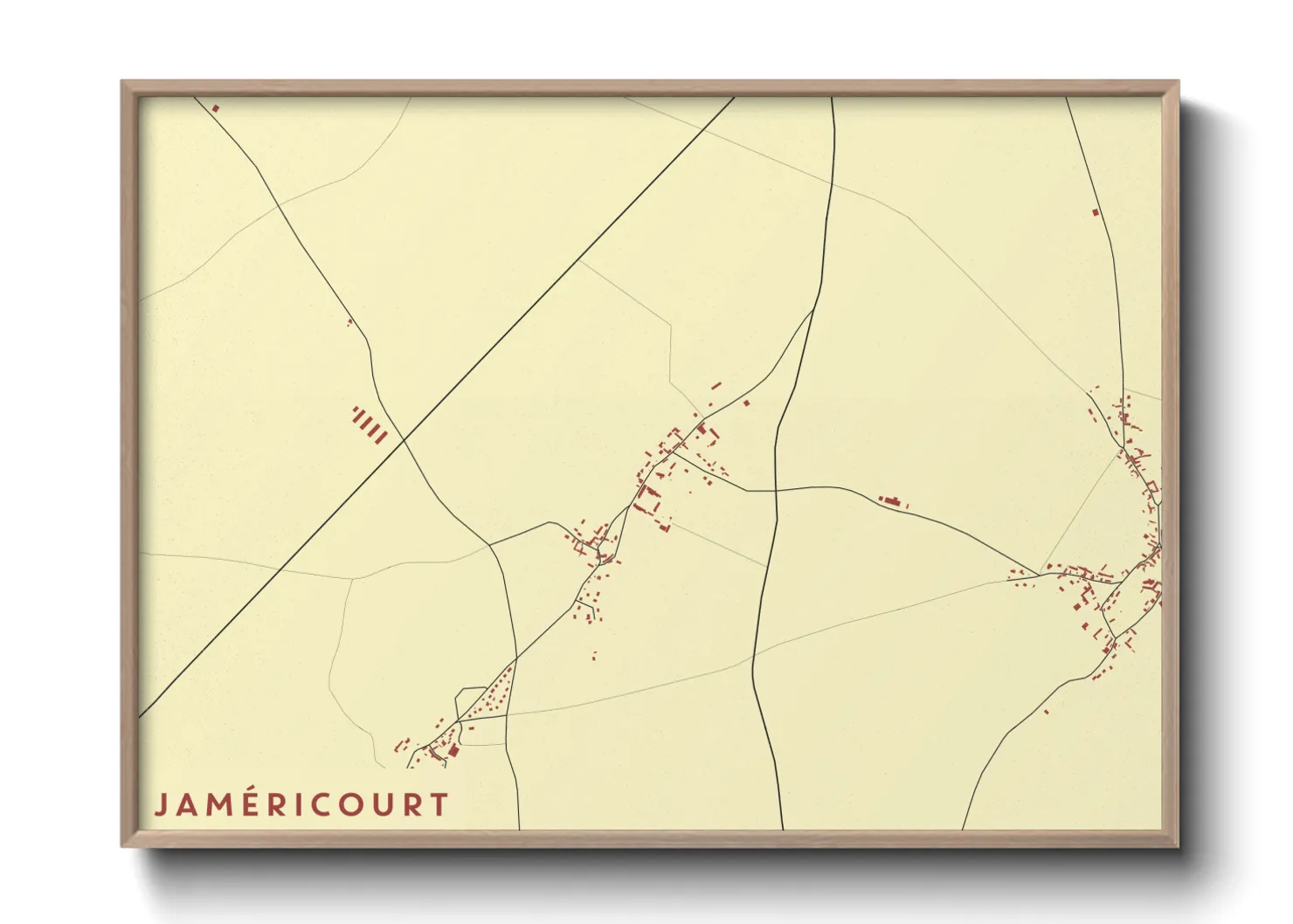 Une affiche de carte sur Jaméricourt